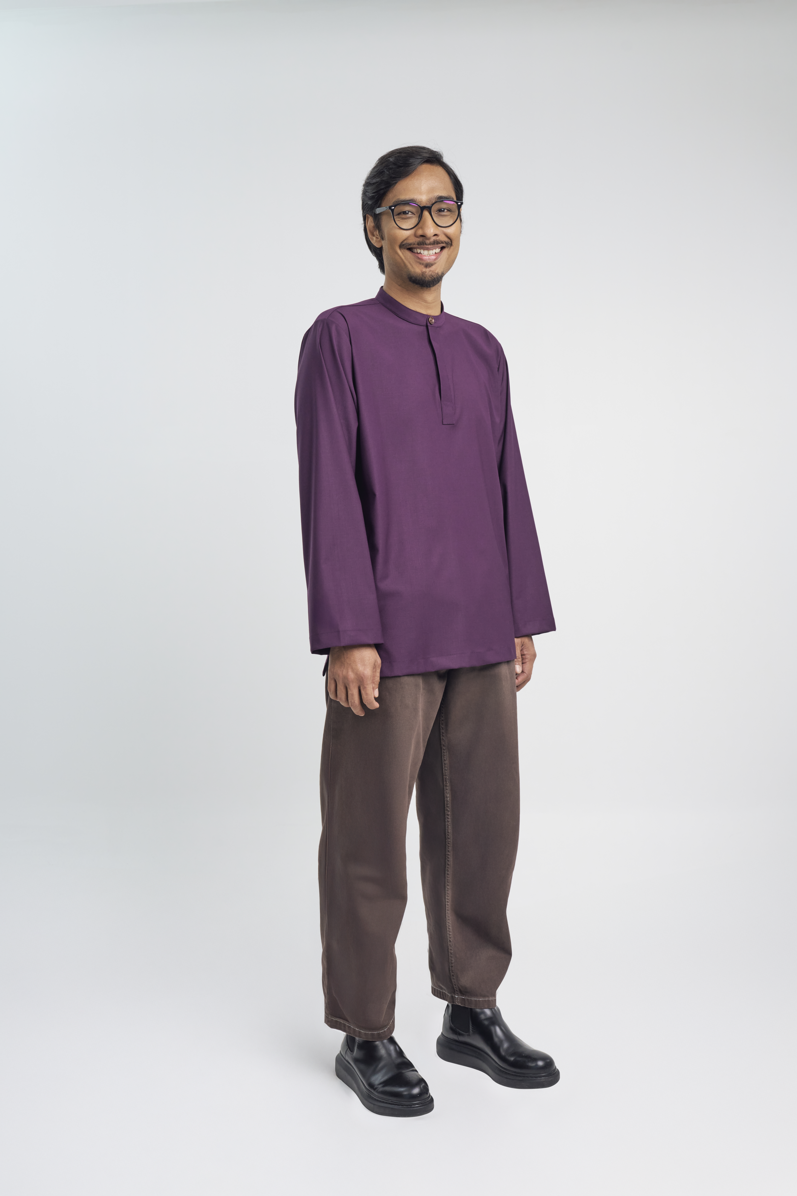 Patawali Collared Top  - Dark Purple