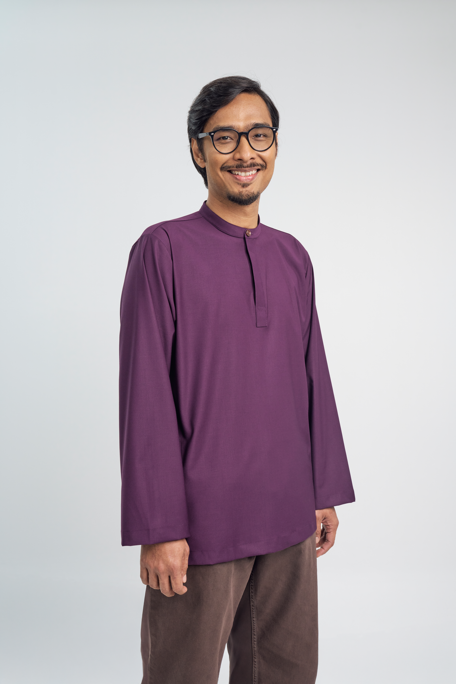 Patawali Collared Top  - Dark Purple