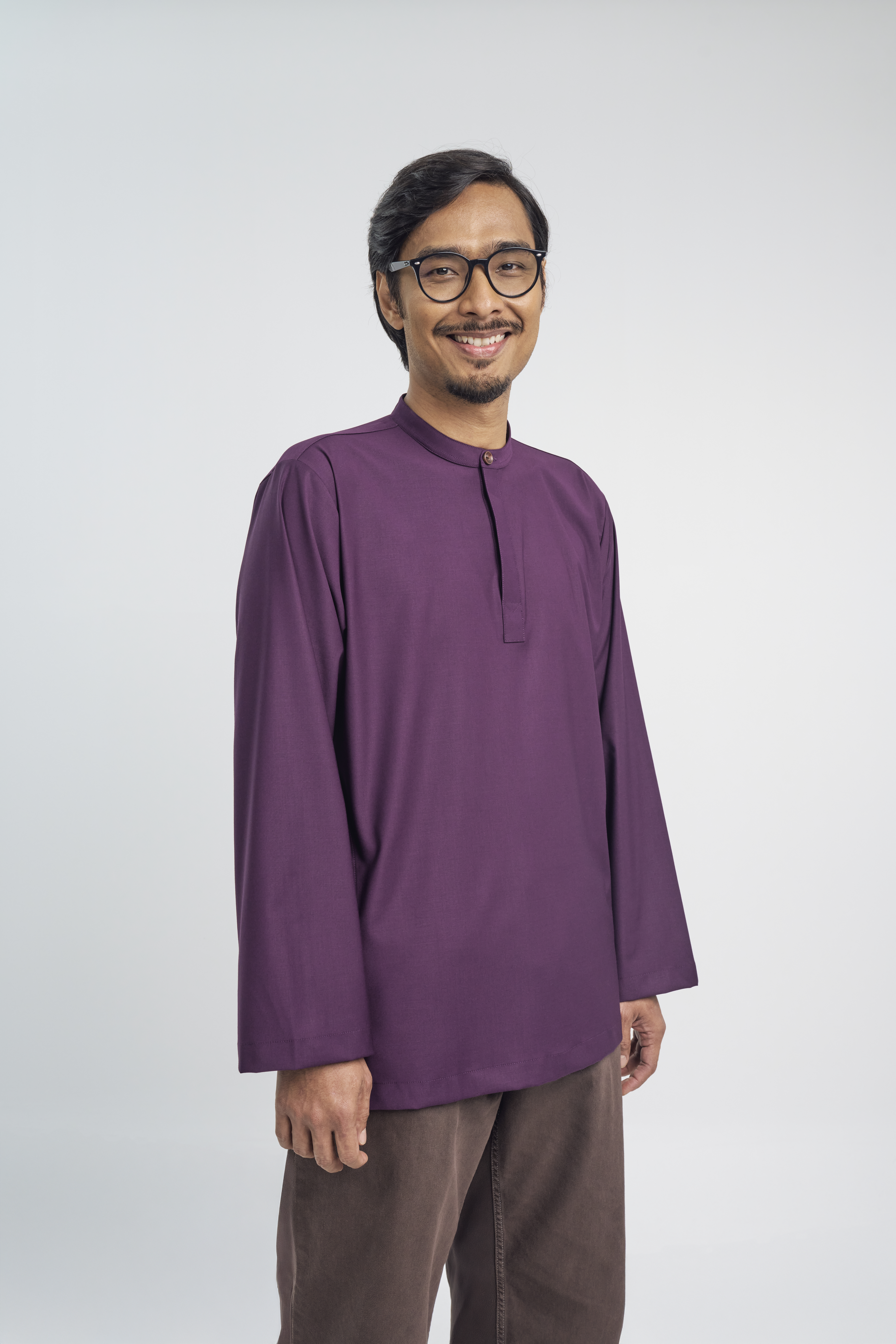 Patawali Collared Top  - Dark Purple
