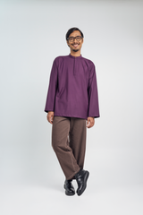 Patawali Collared Top  - Dark Purple