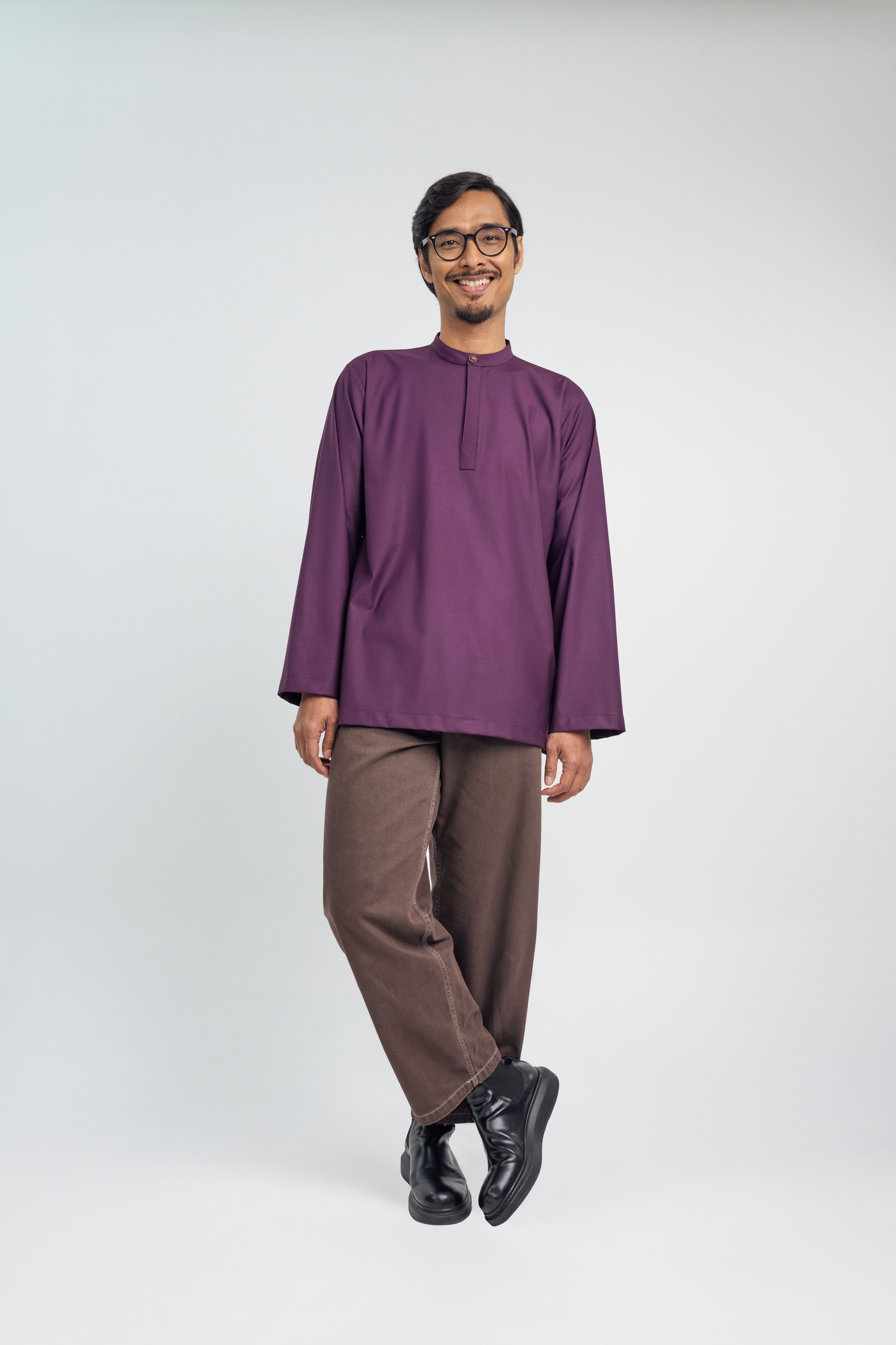 Patawali Collared Top  - Dark Purple