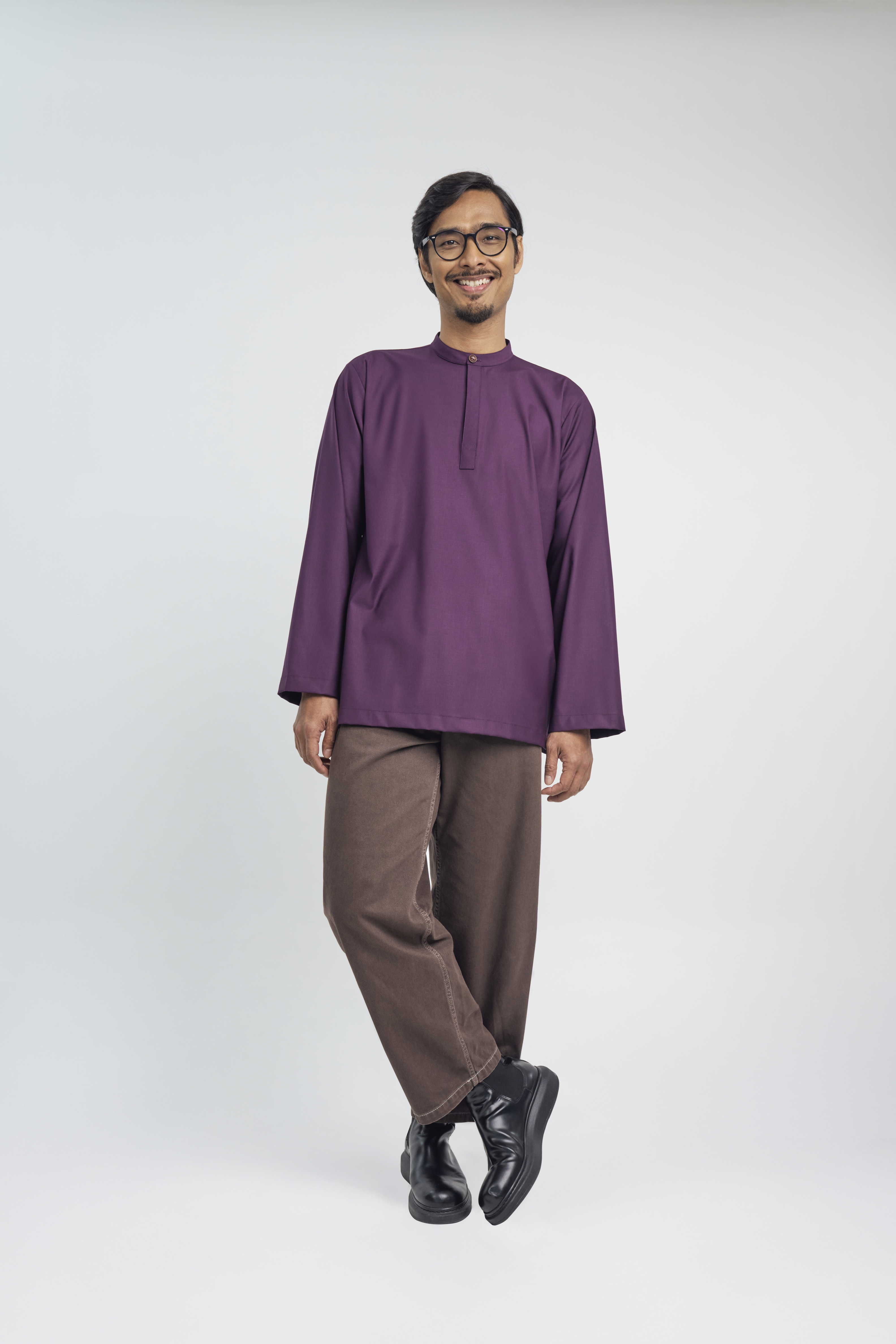 Patawali Collared Top  - Dark Purple