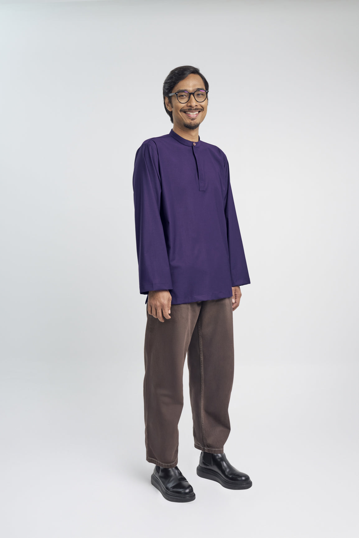 Patawali Collared Top  - Dark Indigo