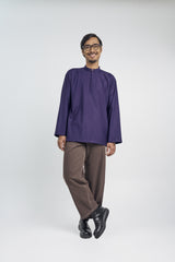 Patawali Collared Top  - Dark Indigo