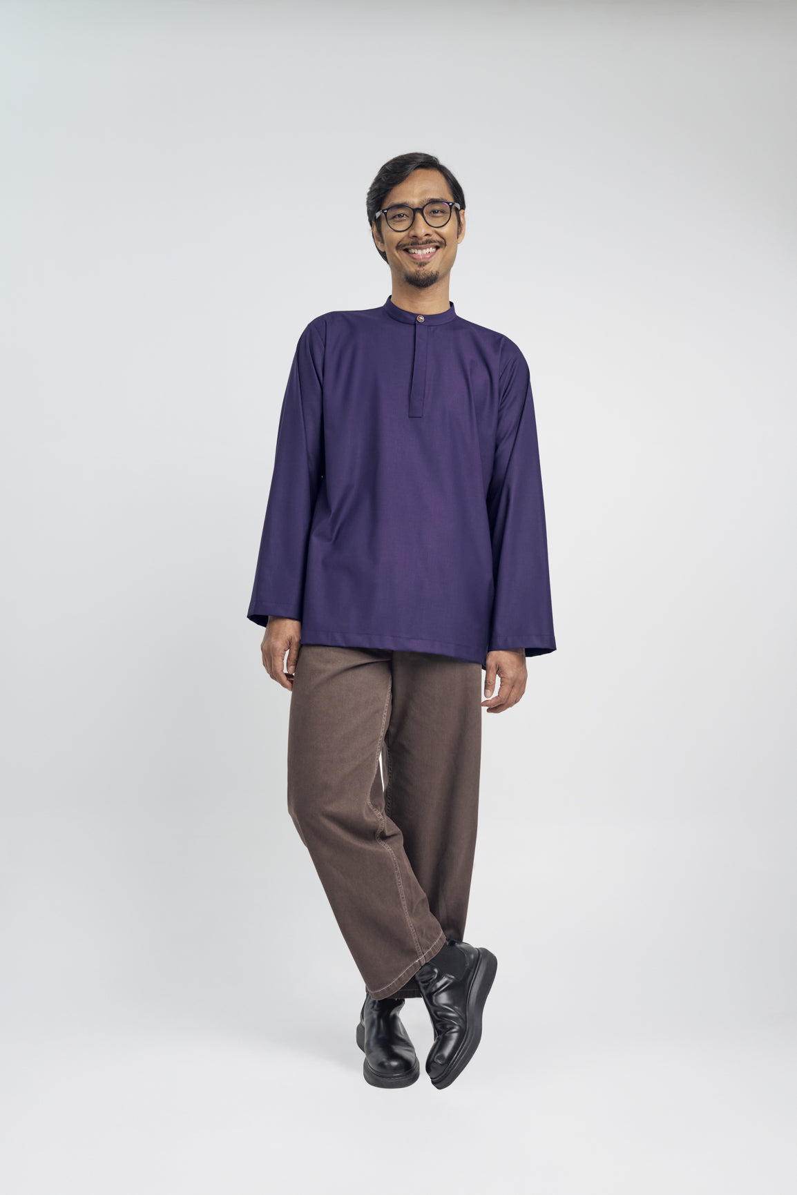 Patawali Collared Top  - Dark Indigo