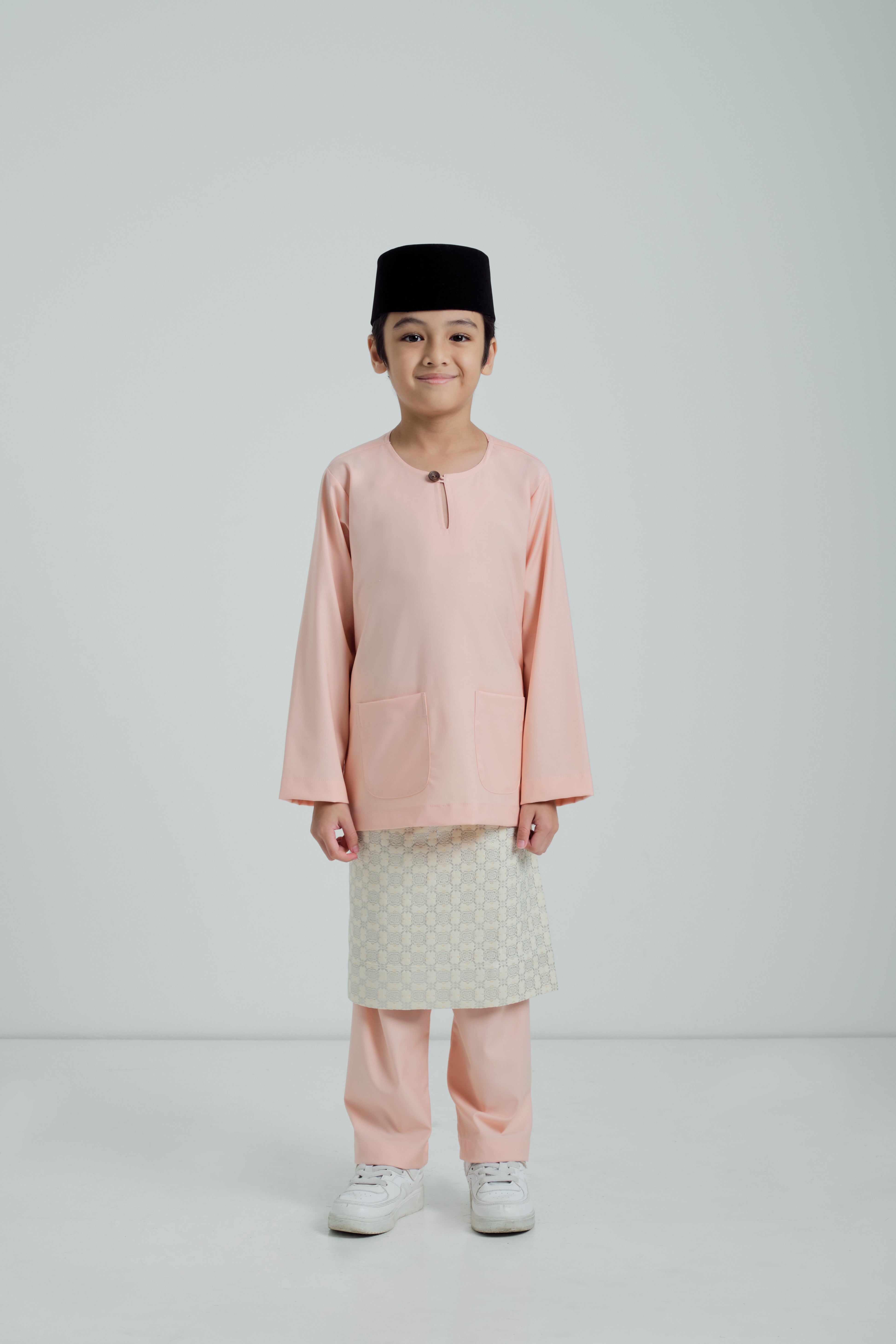 Patawali Boys Baju Melayu Teluk Belanga - Peach