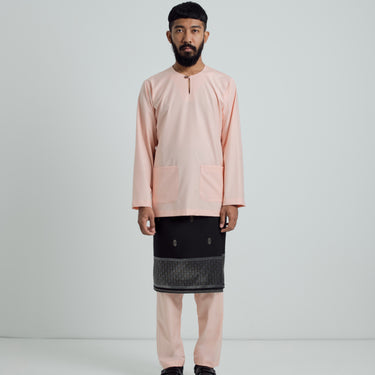 Patawali Modern Fit Baju Melayu Teluk Belanga - Peach