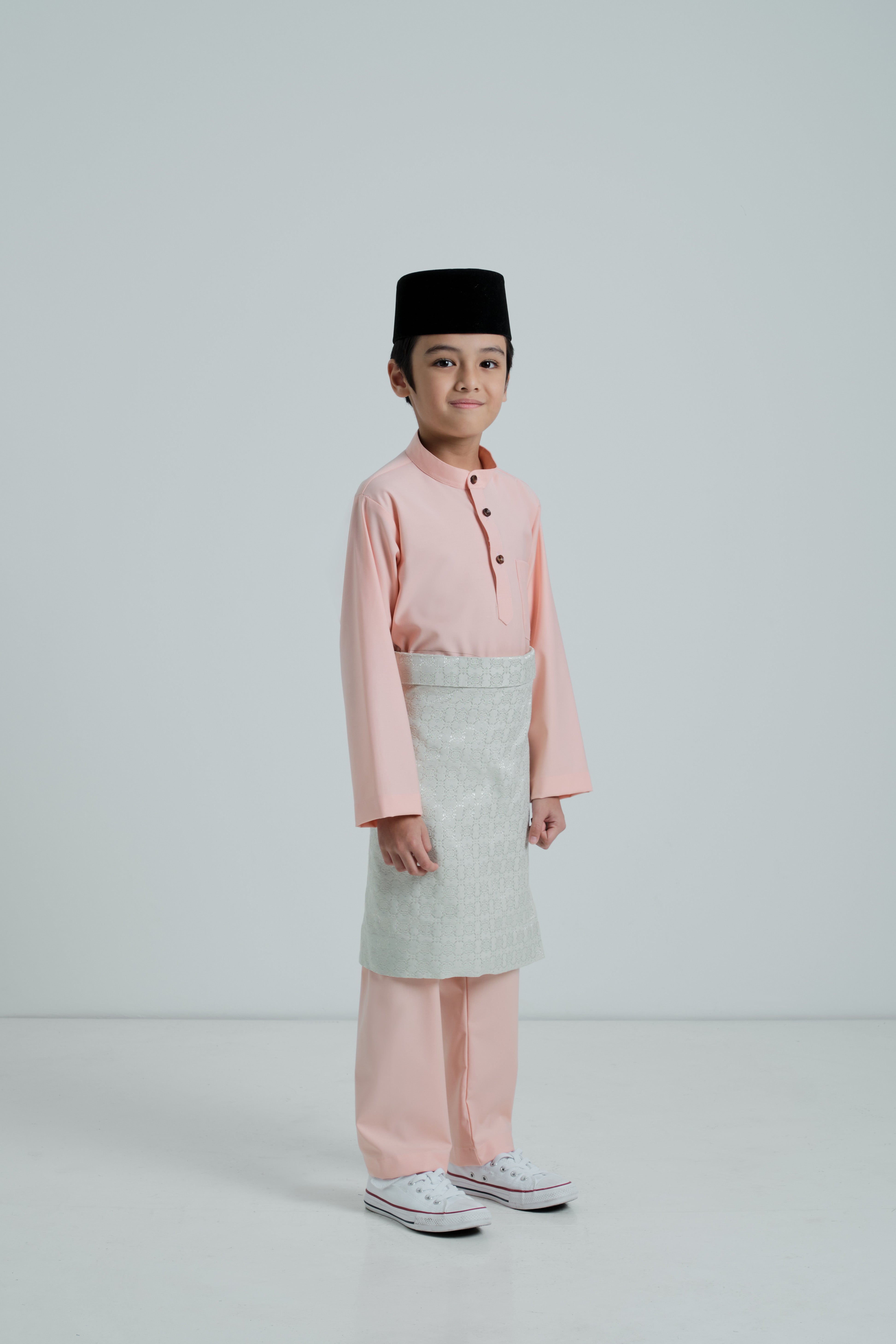 Patawali Boys Baju Melayu Cekak Musang - Peach