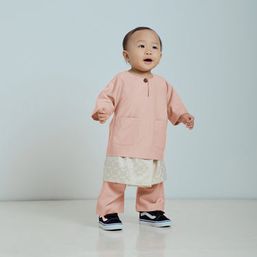 Patawali Baby Boys Baju Melayu Teluk Belanga - Peach