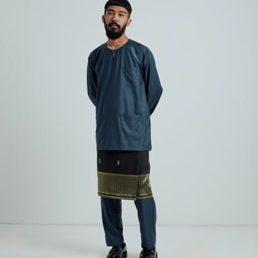 Patawali Classic Fit Baju Melayu Teluk Belanga - Peacock Green