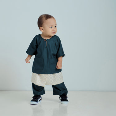 Patawali Baby Boys Baju Melayu Teluk Belanga - Peacock Green