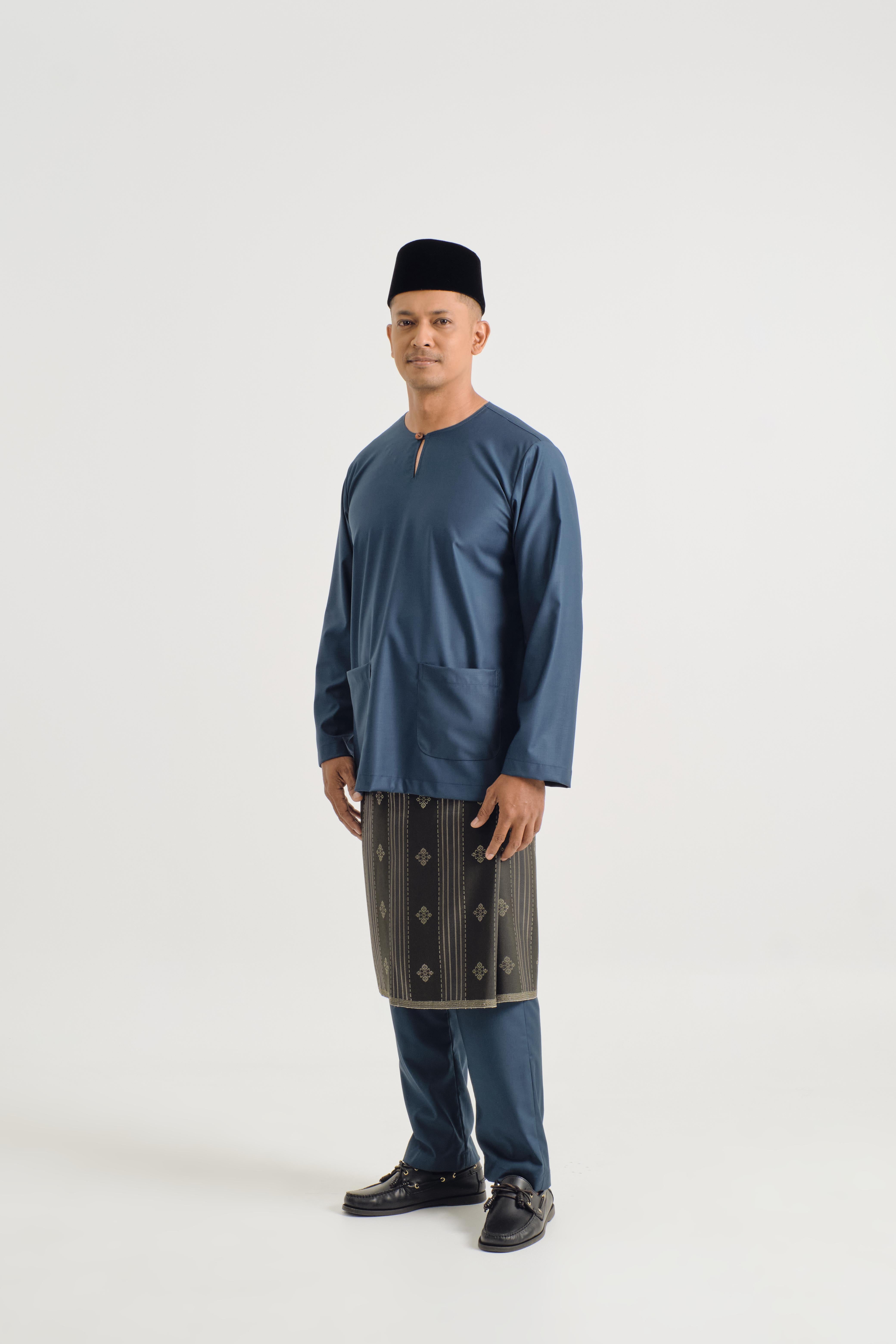 Patawali Modern Fit Baju Melayu Teluk Belanga - Peacock Green