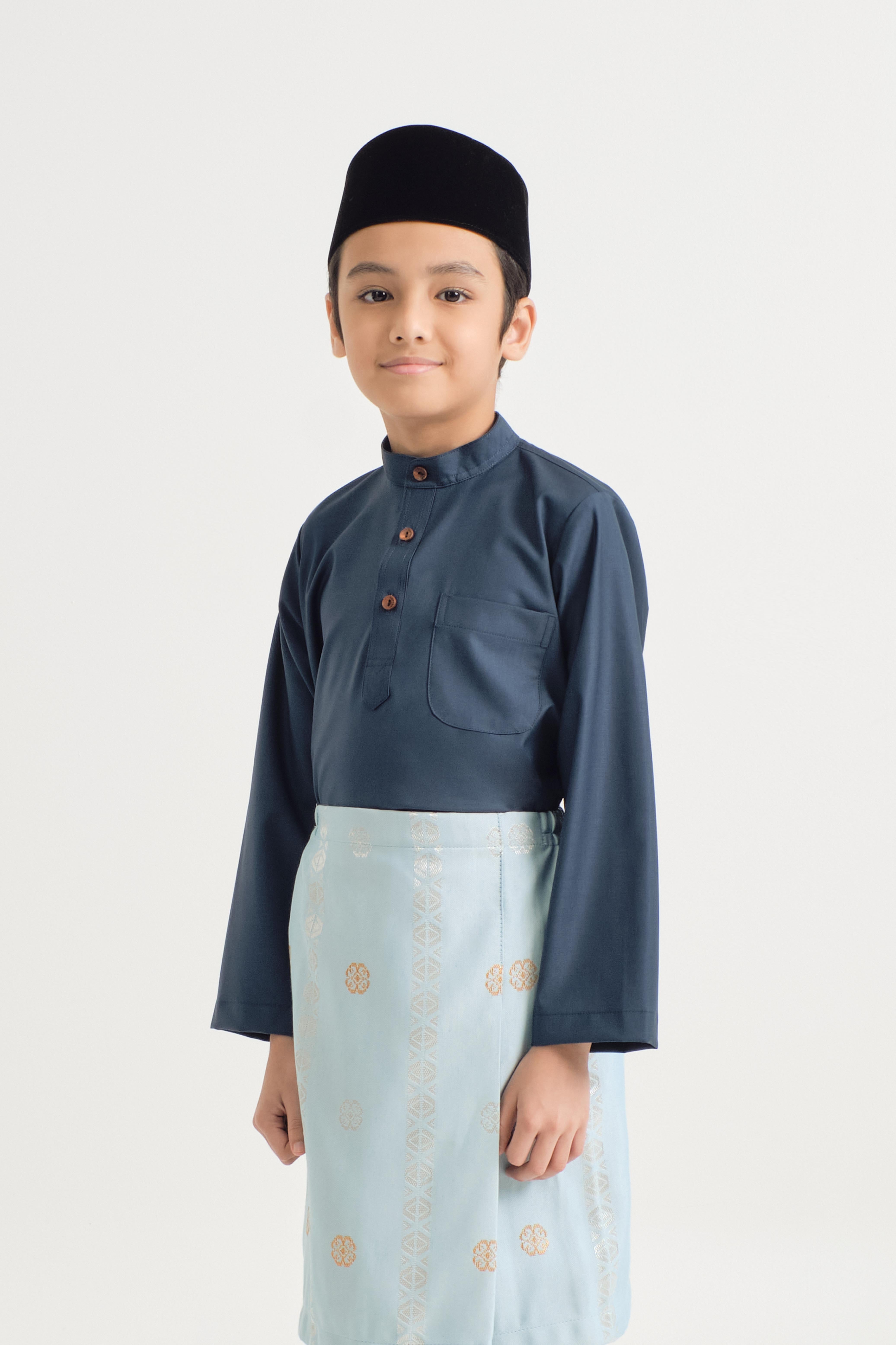 Patawali Boys Baju Melayu Cekak Musang - Peacock Green