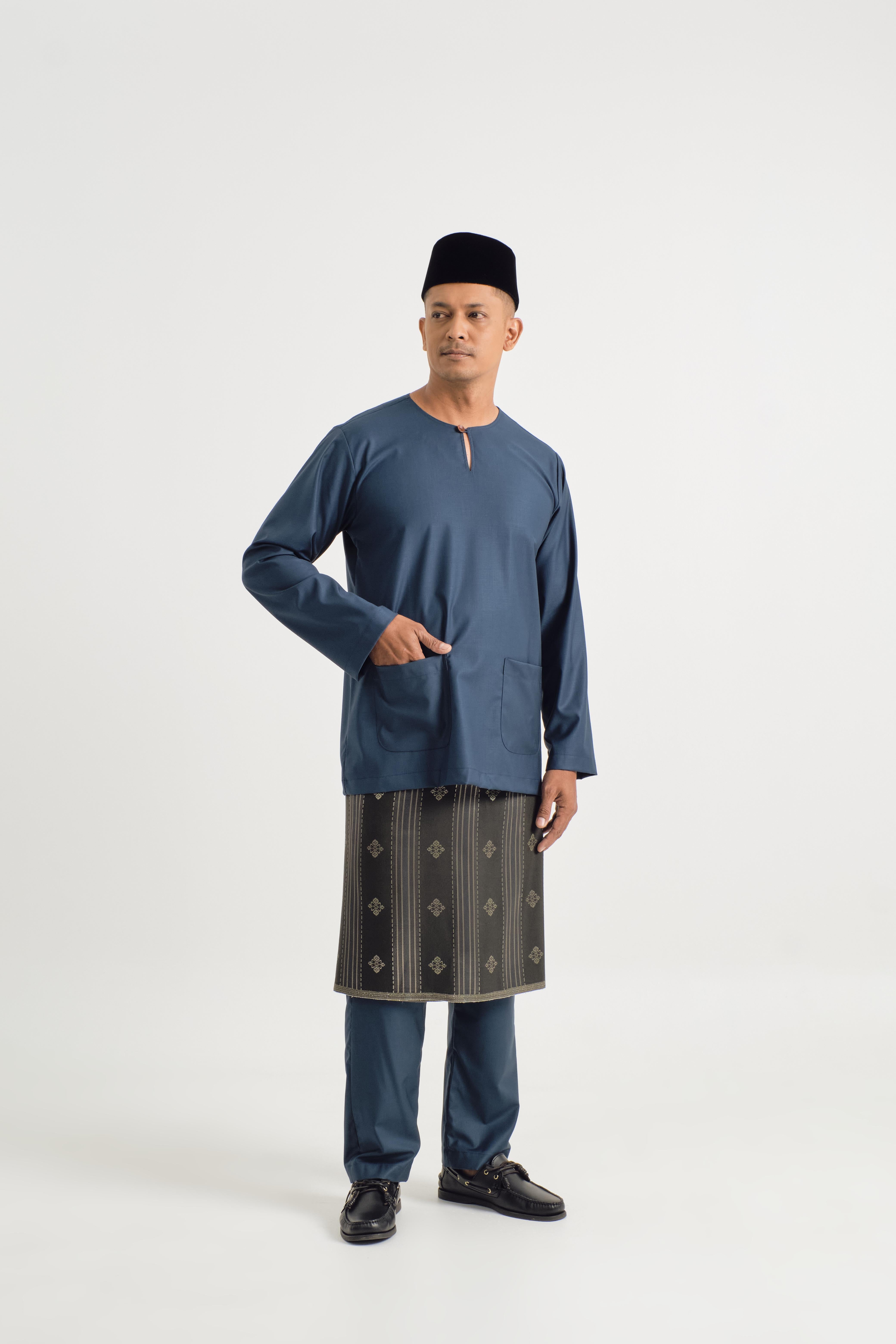 Patawali Modern Fit Baju Melayu Teluk Belanga - Peacock Green