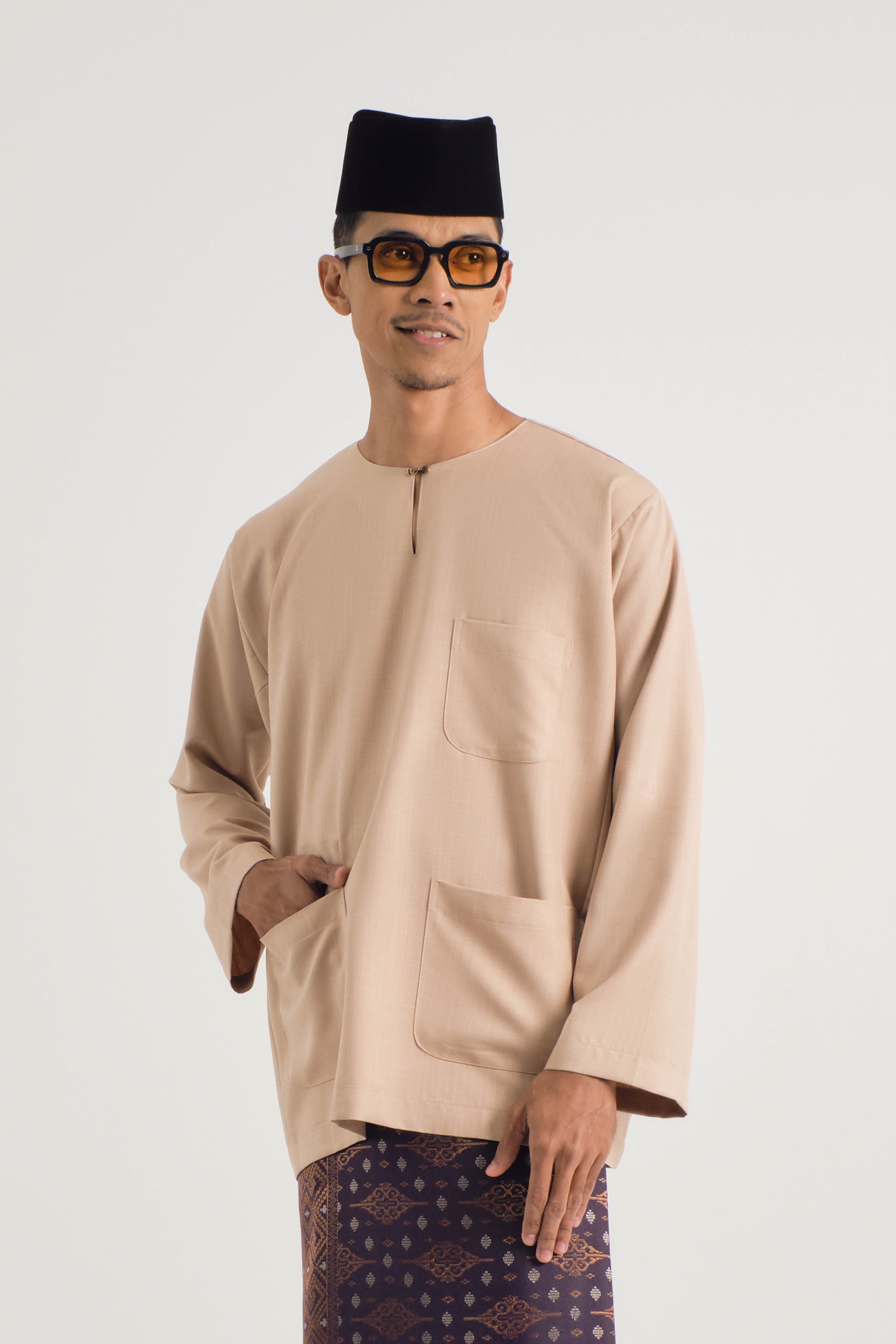 OG' Series Baju Melayu Teluk Belanga Klasik Seluar Modern - Perang Padi