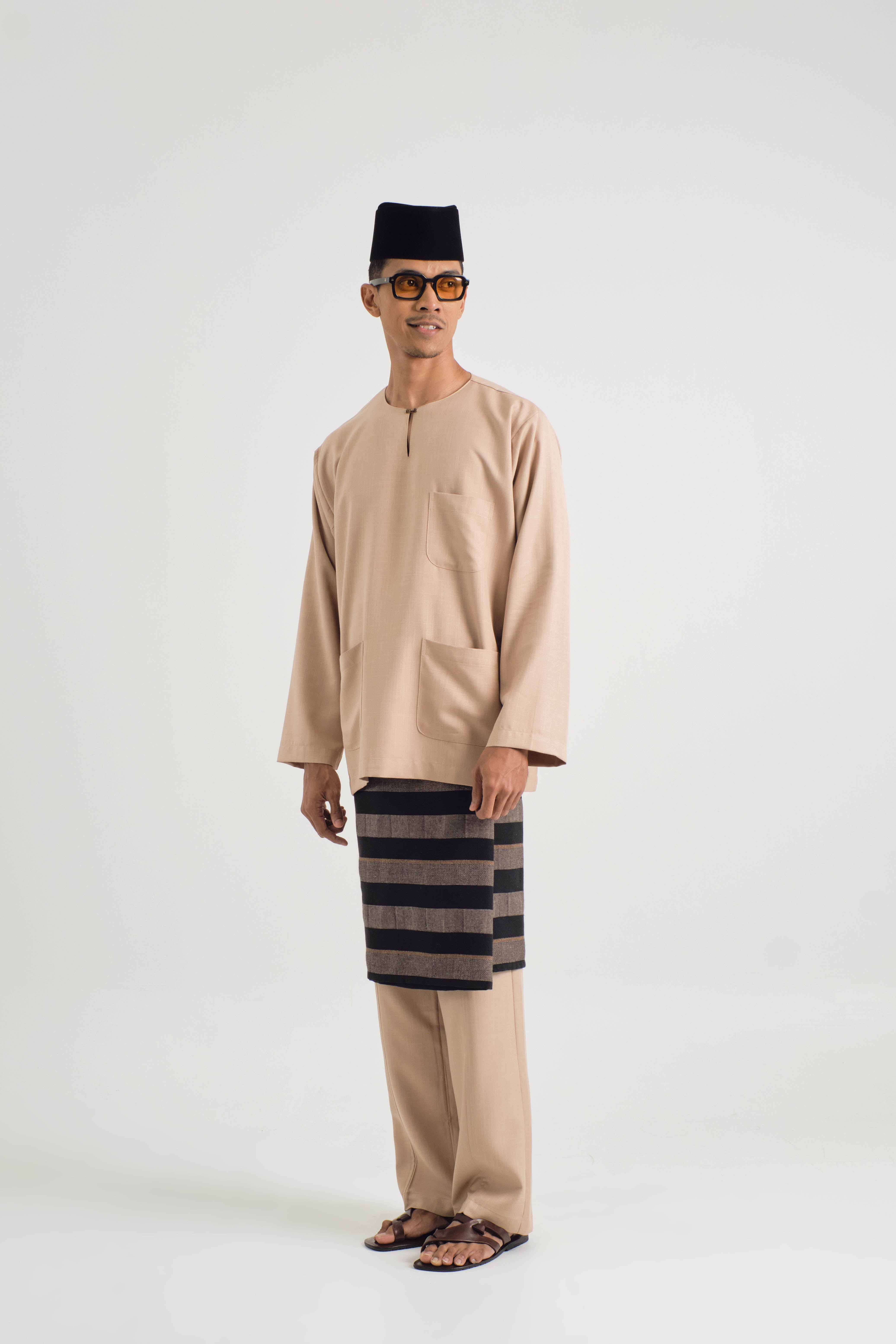 OG' Series Baju Melayu Teluk Belanga Klasik Seluar Ikat - Perang Padi