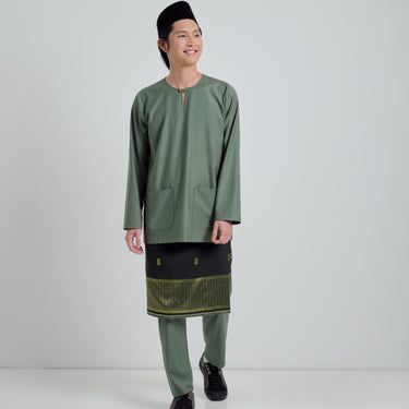 Patawali Modern Fit Baju Melayu Teluk Belanga - Pickle Green