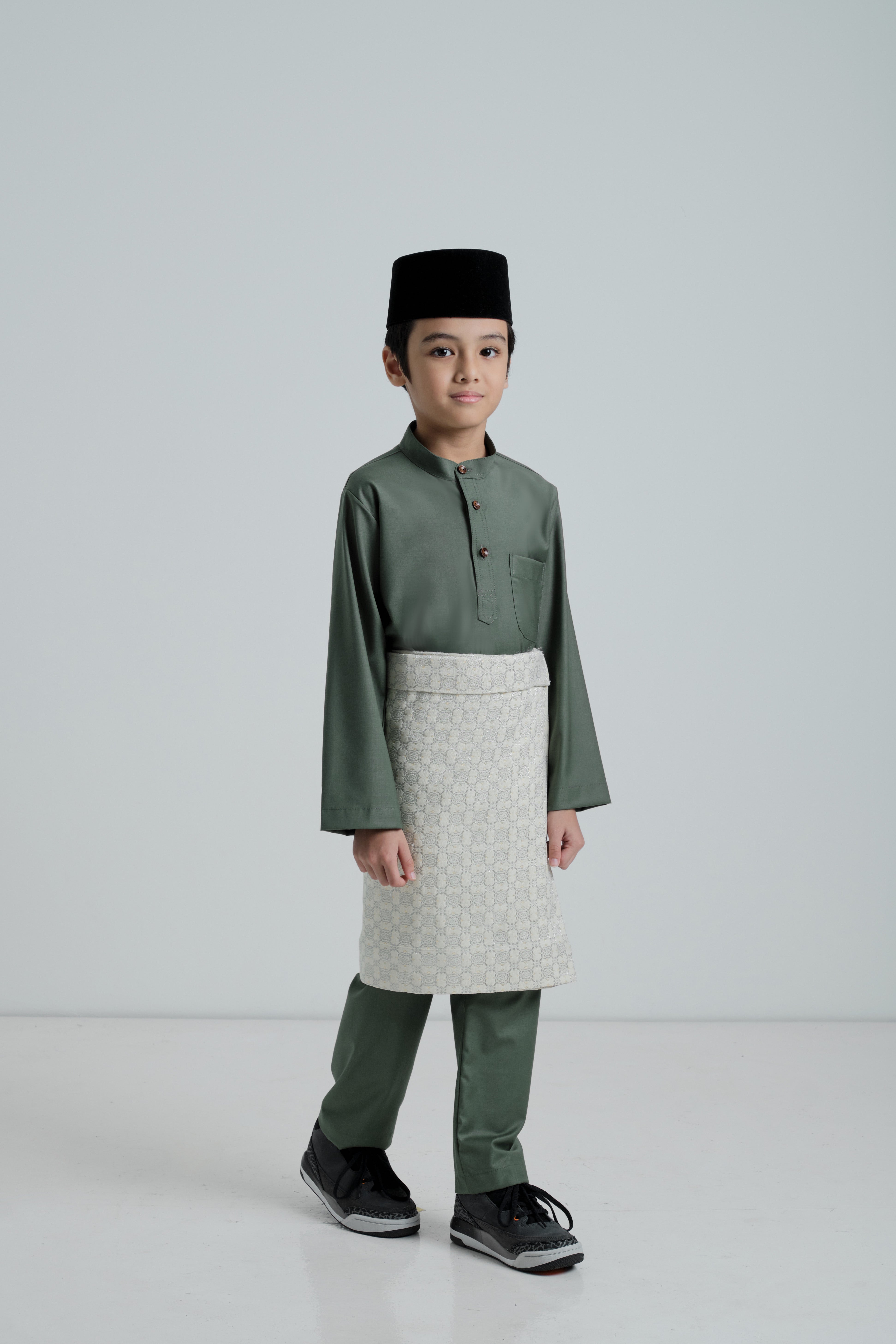 Patawali Boys Baju Melayu Cekak Musang - Pickle Green