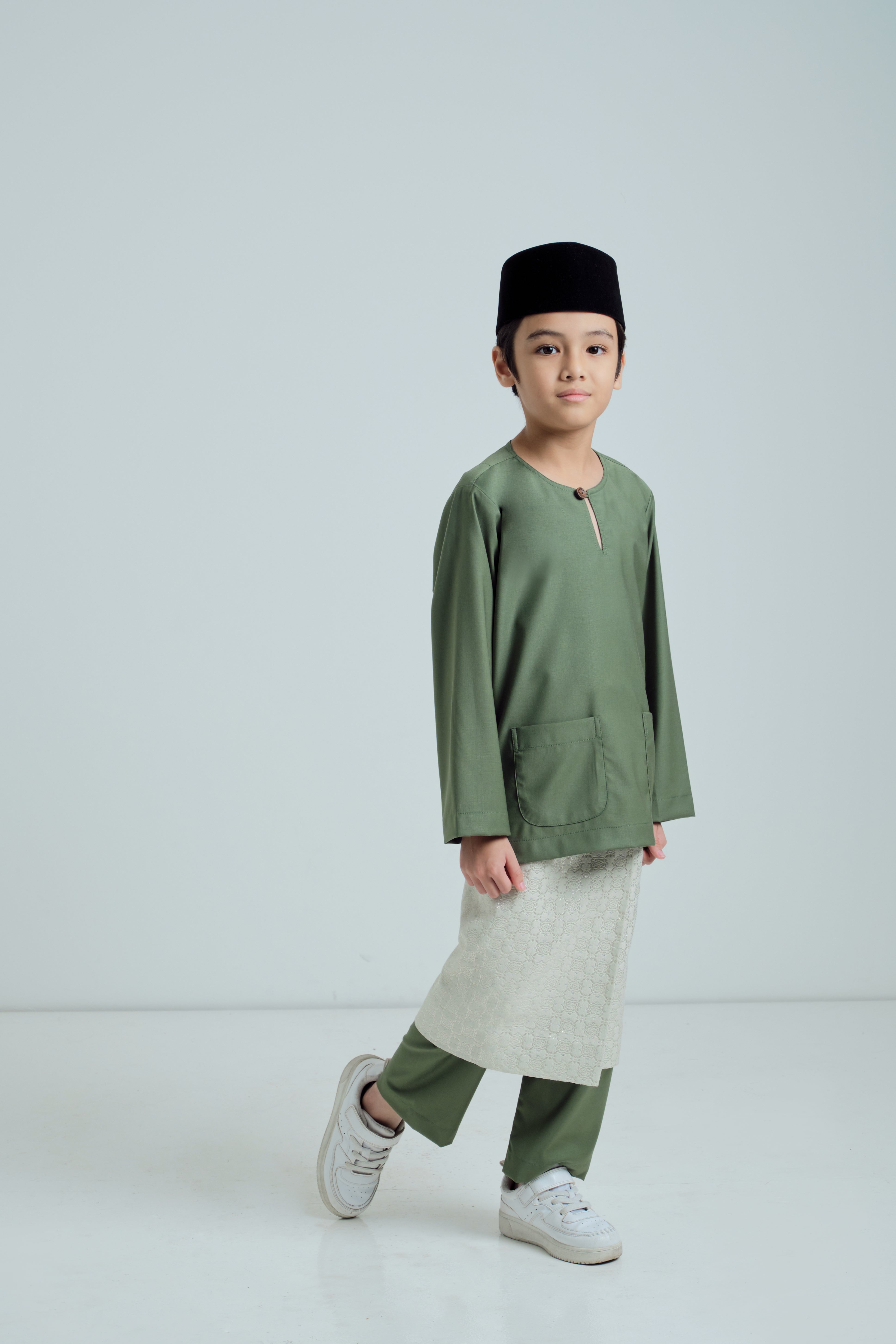 Patawali Boys Baju Melayu Teluk Belanga - Pickle Green