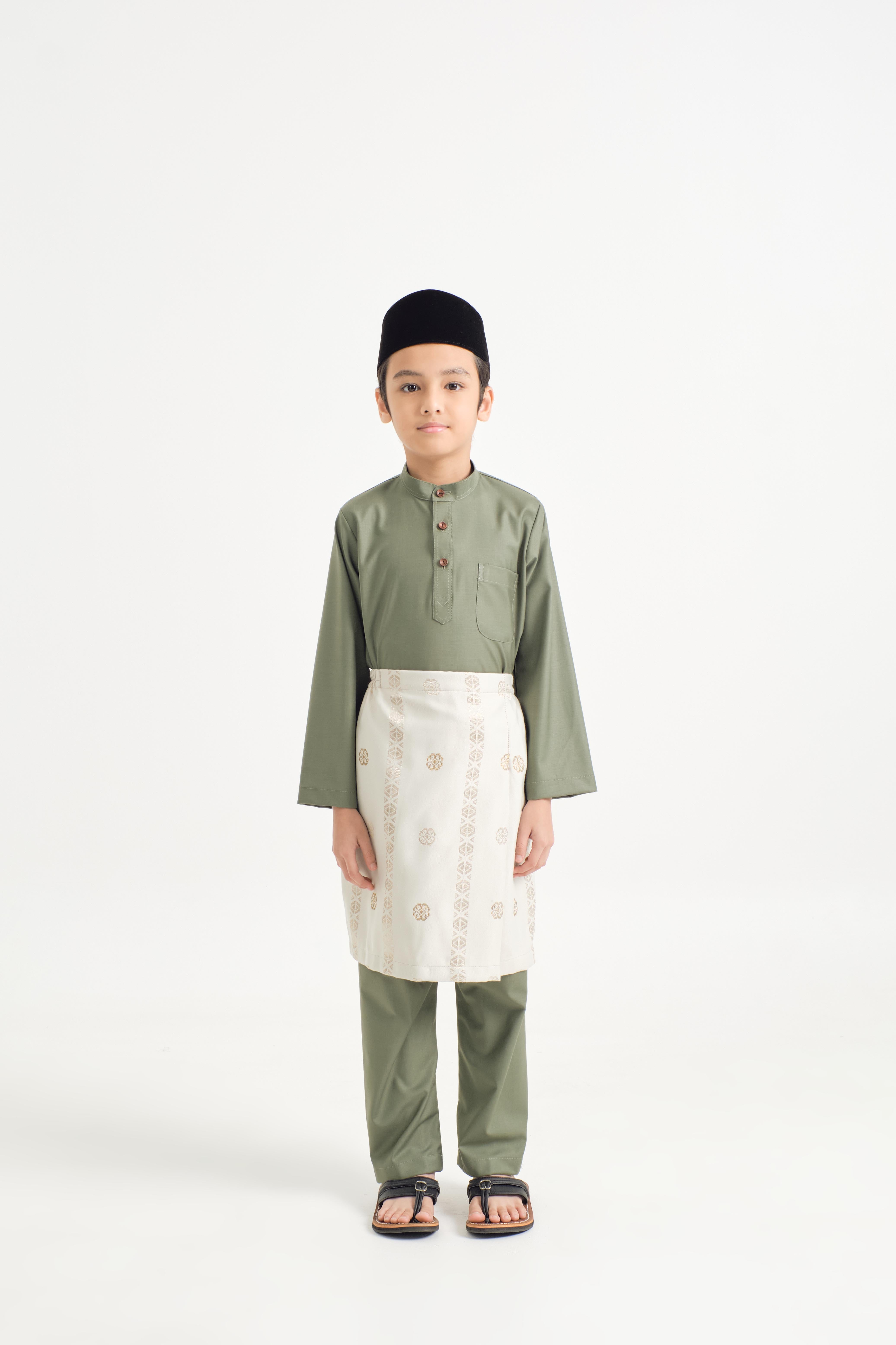 Patawali Boys Baju Melayu Cekak Musang - Pickle Green