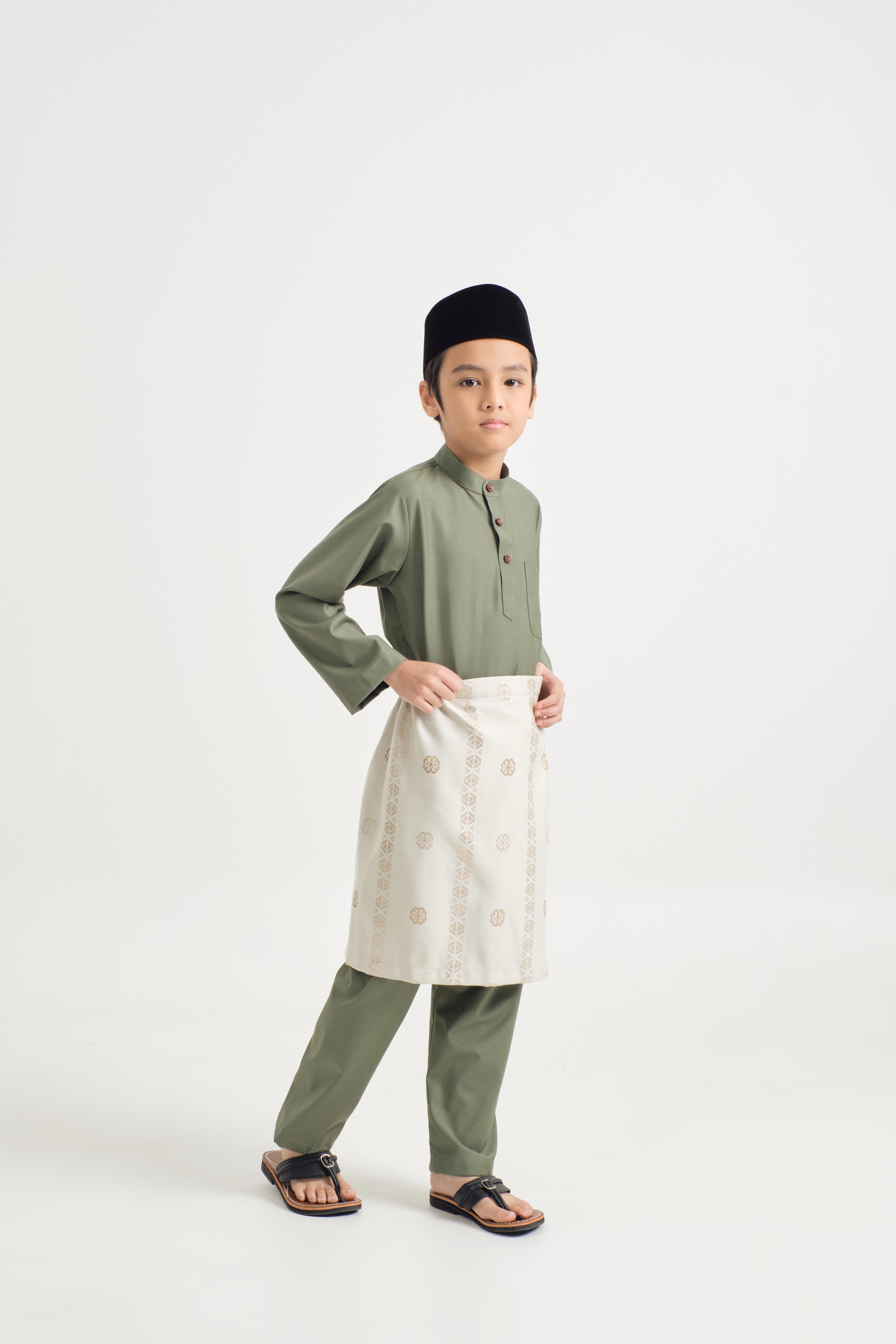 Patawali Boys Baju Melayu Cekak Musang - Pickle Green