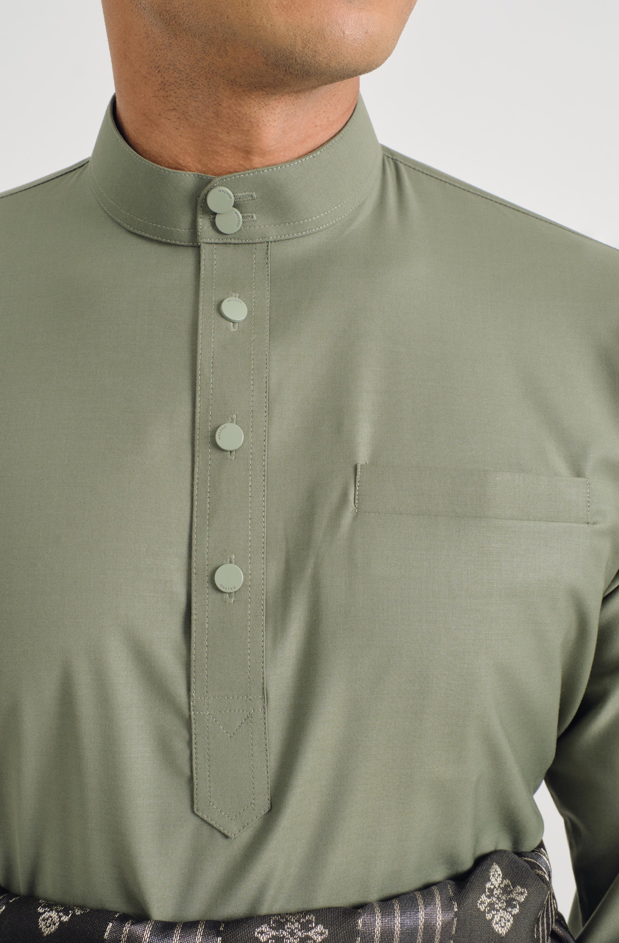 Patawali Baju Melayu Cekak Musang - Pickle Green