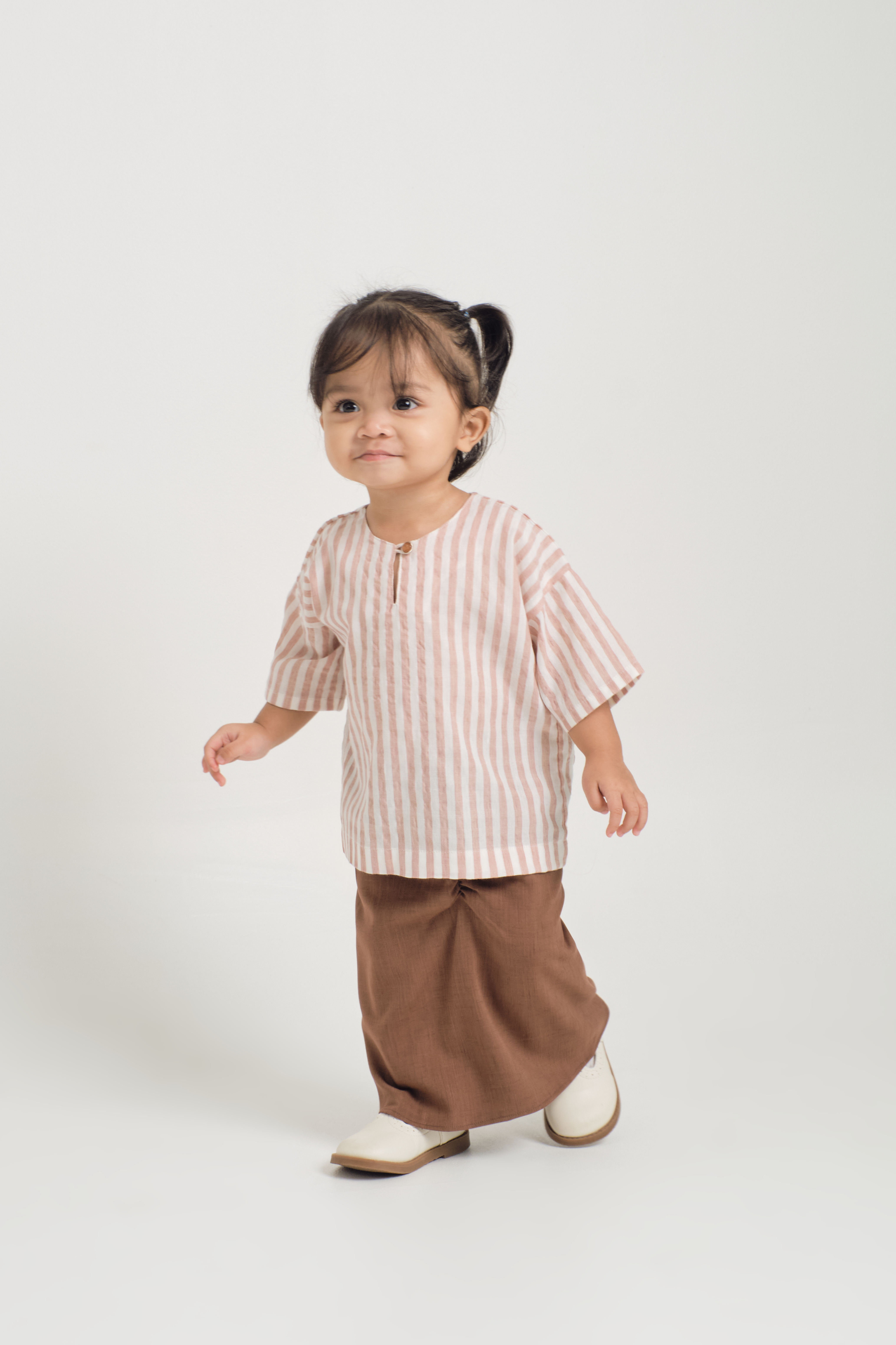 Pangku Baby Girls Kurung Kedah - Stripe Pink