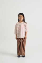 Pangku Girls Kurung Kedah - Stripe Pink