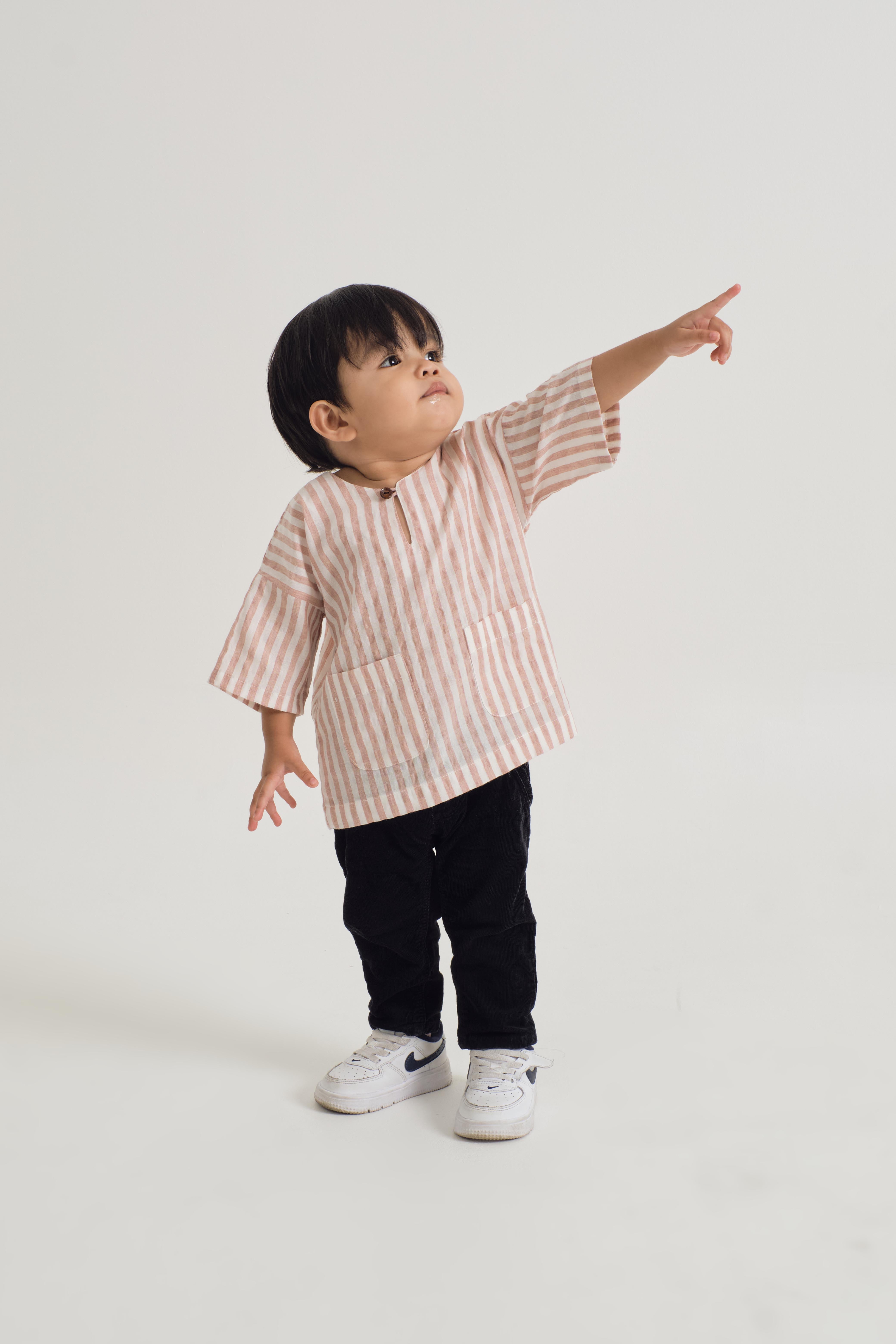 Pangku Baby Boys Top - Stripe Pink