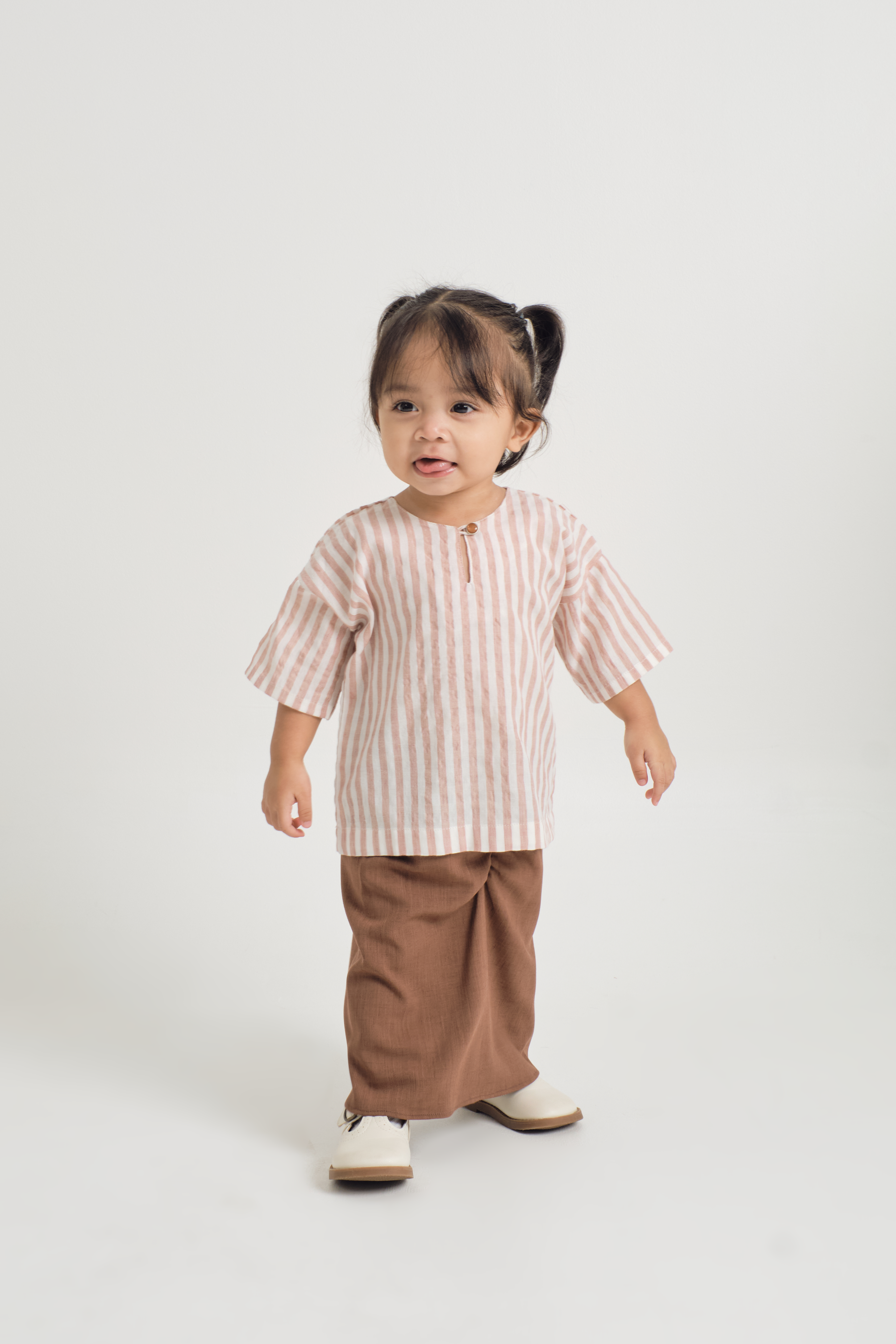 Pangku Baby Girls Kurung Kedah - Stripe Pink