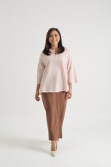 Pangku Baju Kurung Kedah - Stripe Pink