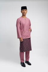 Patawali Modern Fit Baju Melayu Teluk Belanga - Pink Belacan