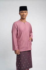 Patawali Modern Fit Baju Melayu Teluk Belanga - Pink Belacan
