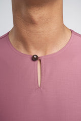 Patawali Modern Fit Baju Melayu Teluk Belanga - Pink Belacan