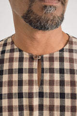 Mansoor Top - Plaid Beige