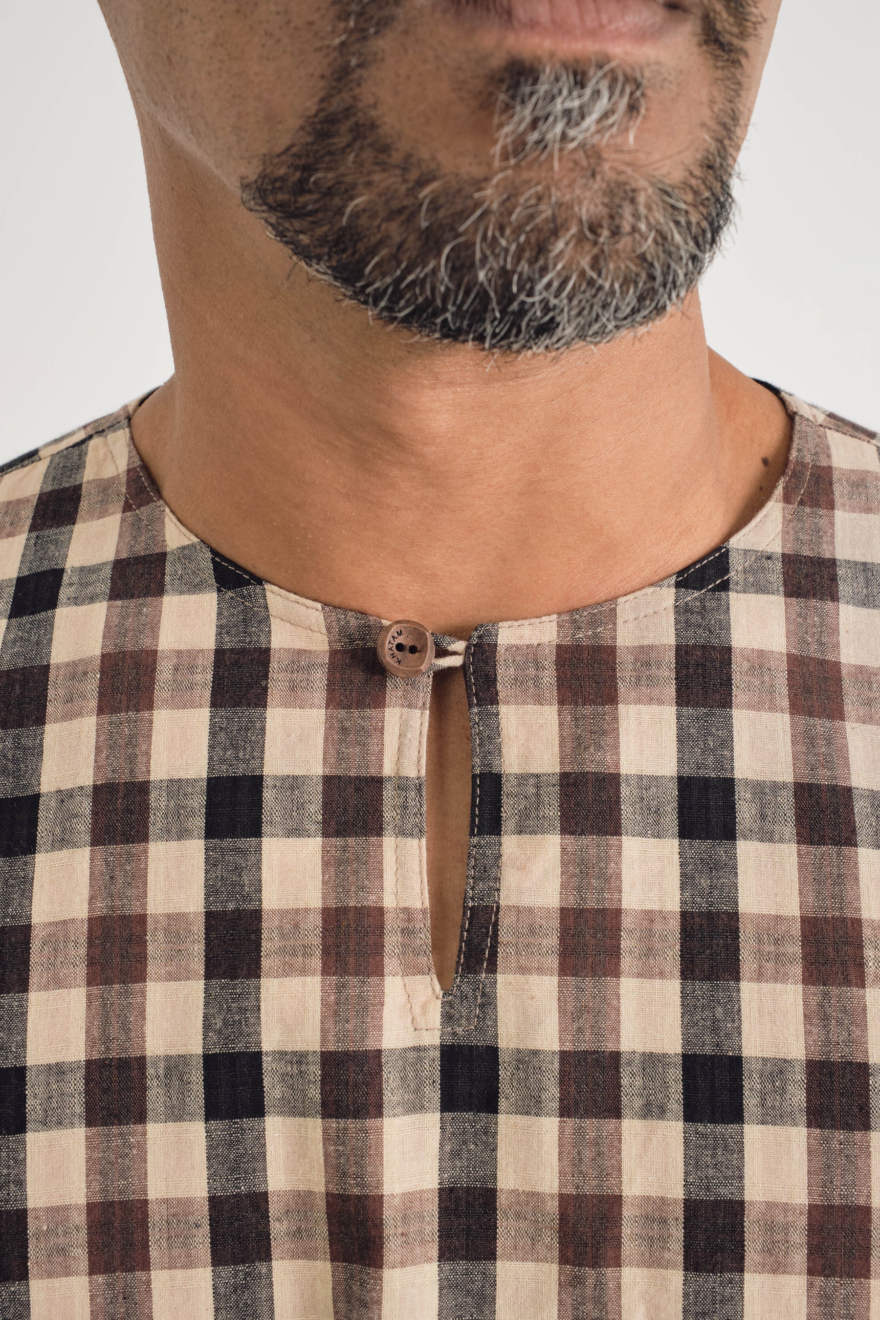 Mansoor Top - Plaid Beige