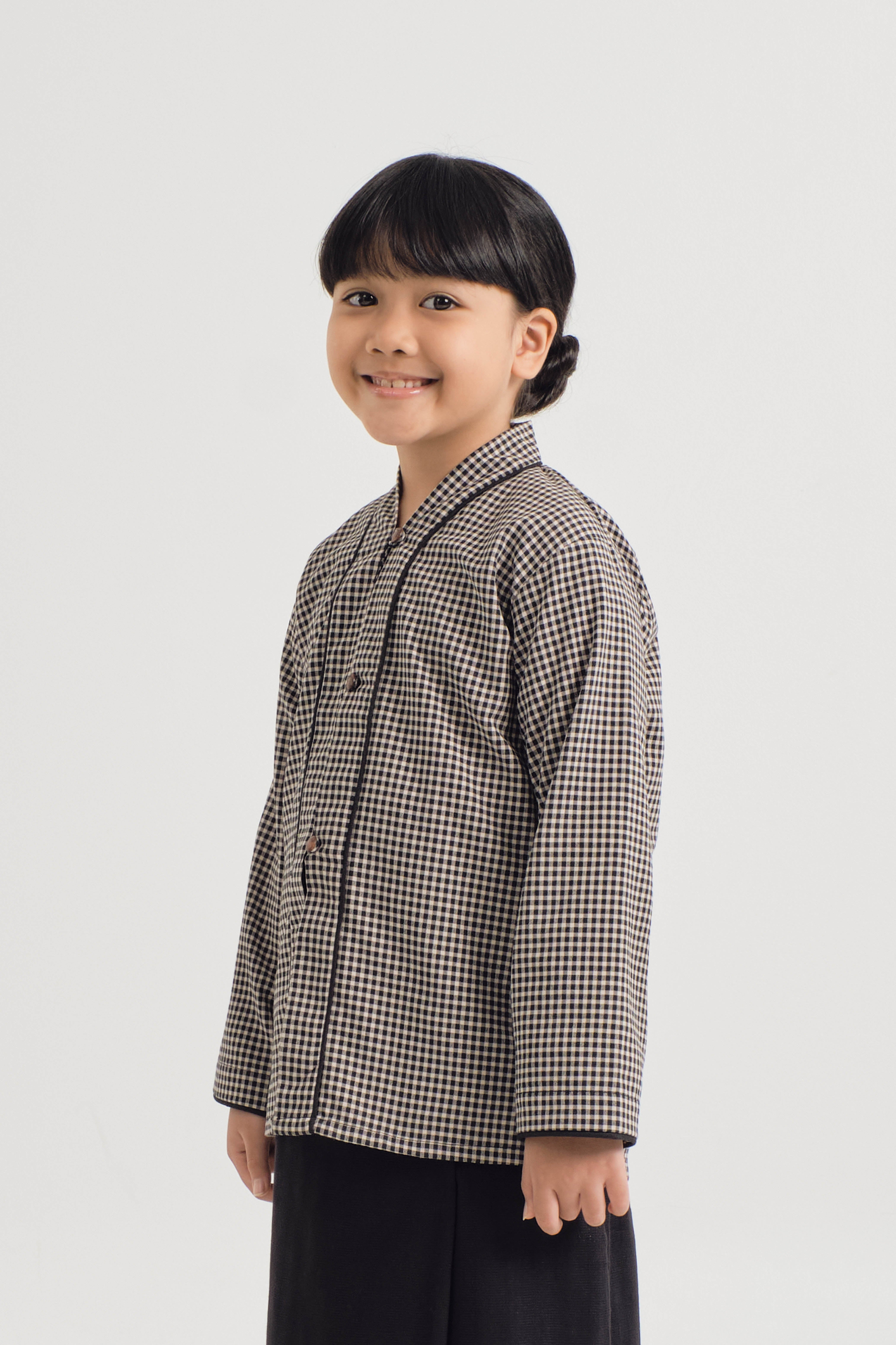 Jalenan Girls Kebaya - Plaid Black