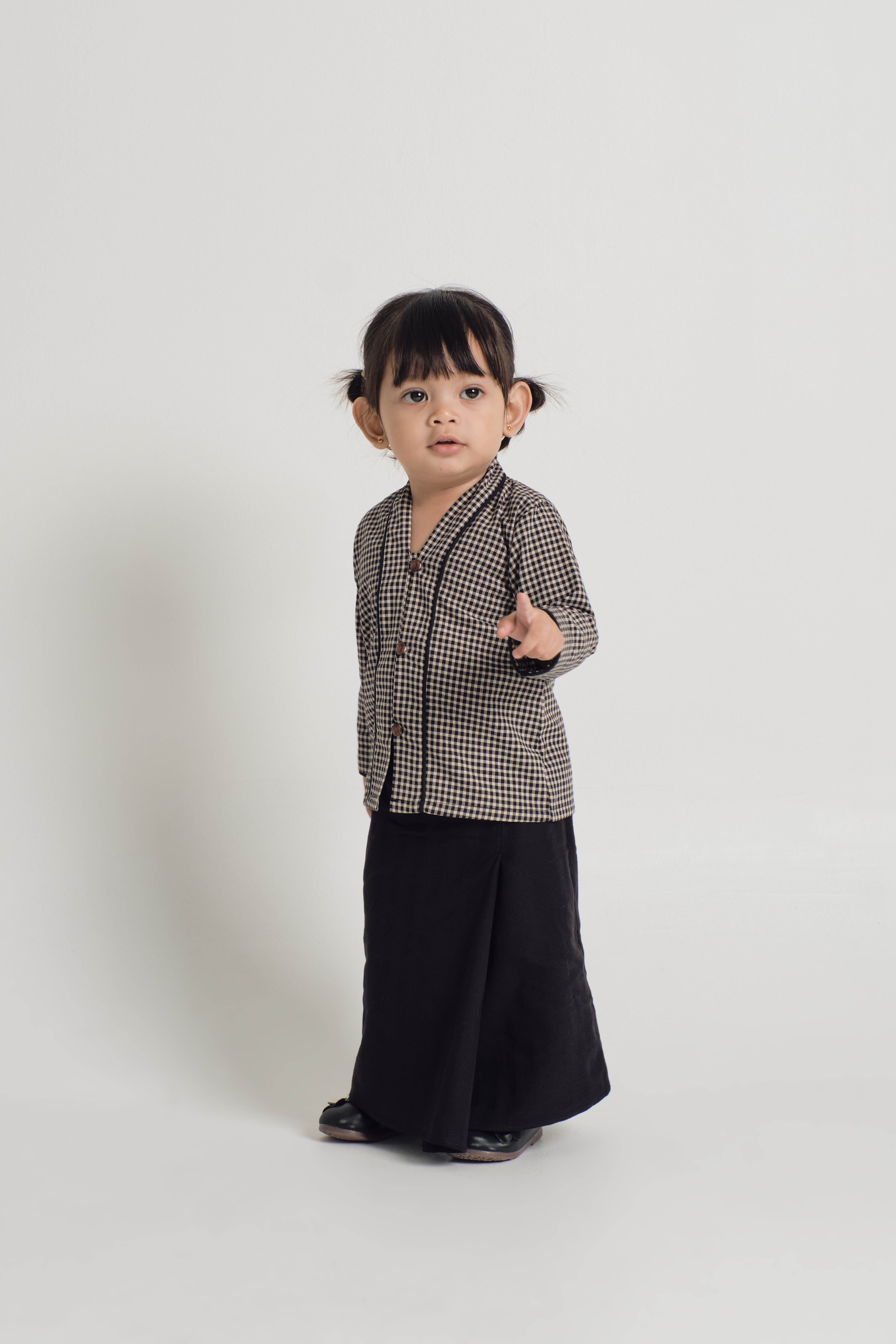 Jalenan Baby Girls Kebaya - Plaid Black