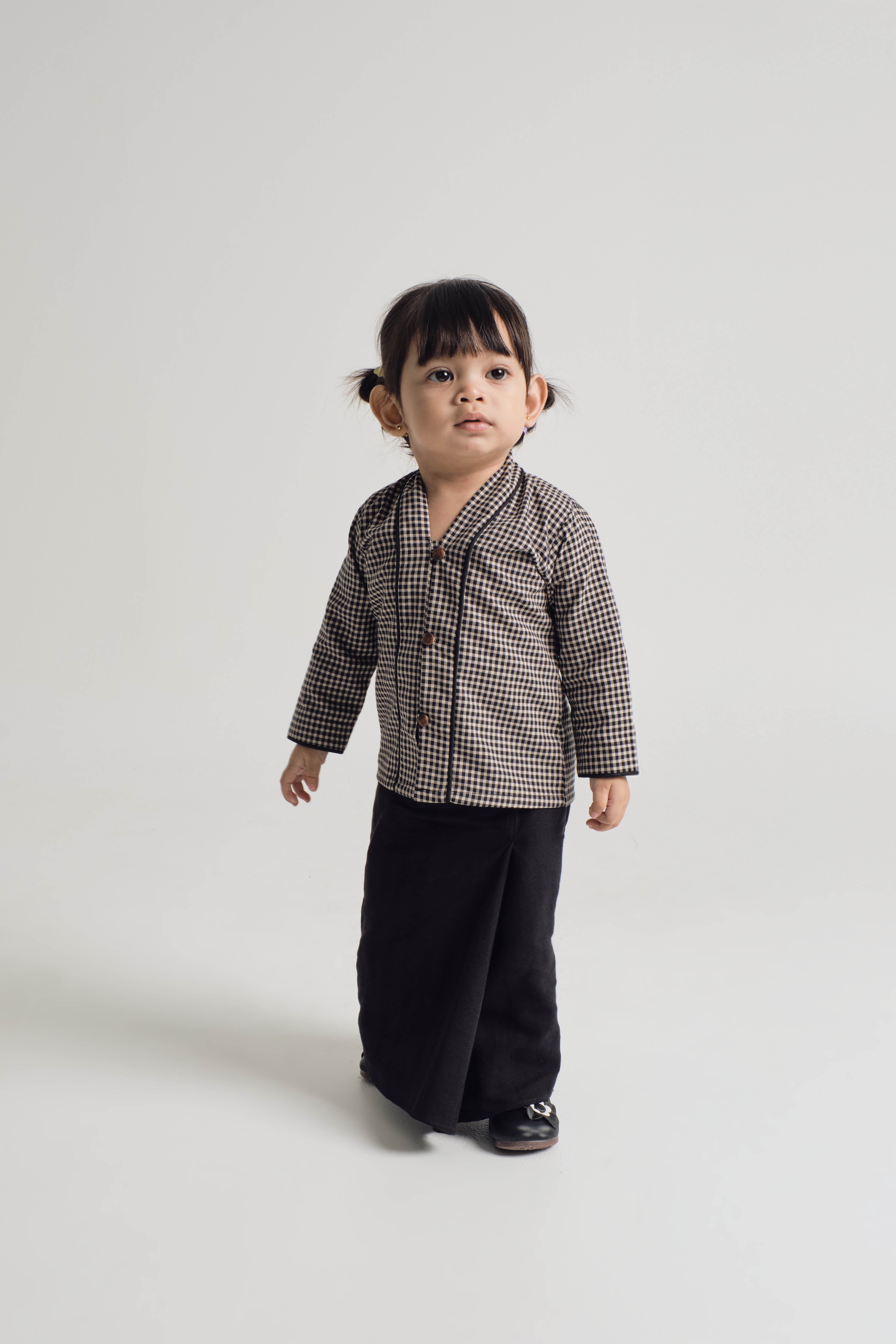 Jalenan Baby Girls Kebaya - Plaid Black