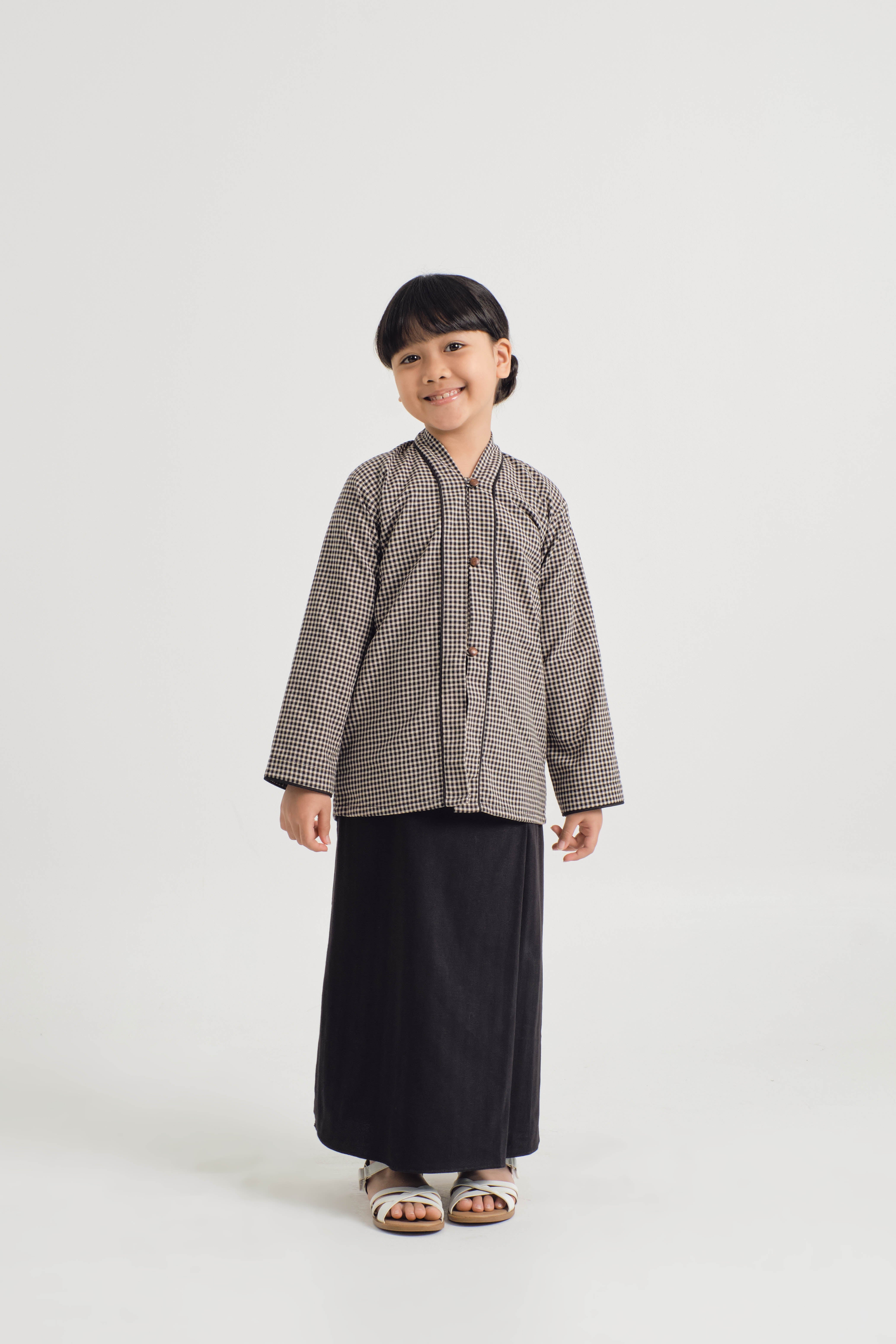 Jalenan Girls Kebaya - Plaid Black