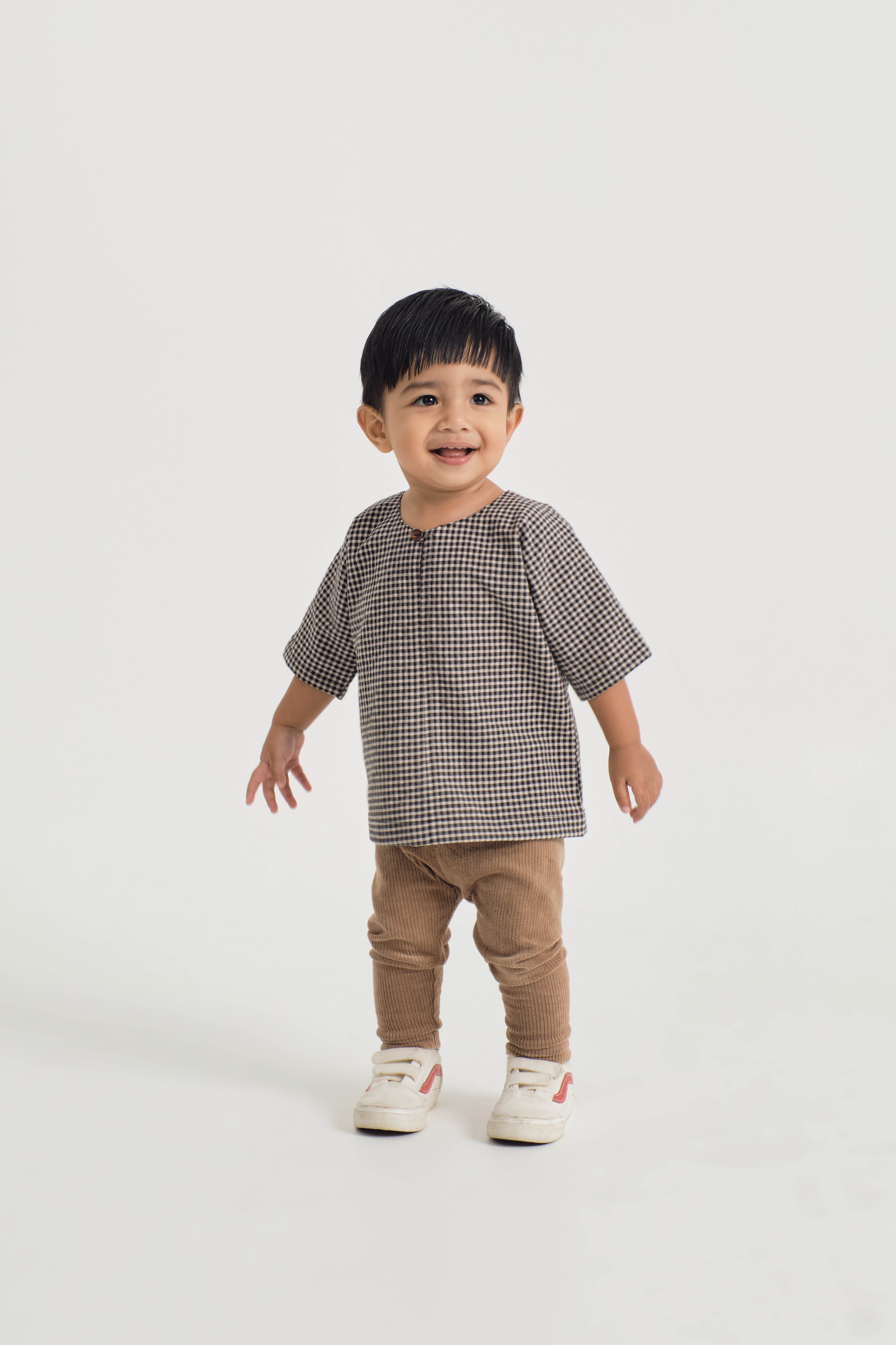 Jalenan Baby Boys Top - Plaid Black