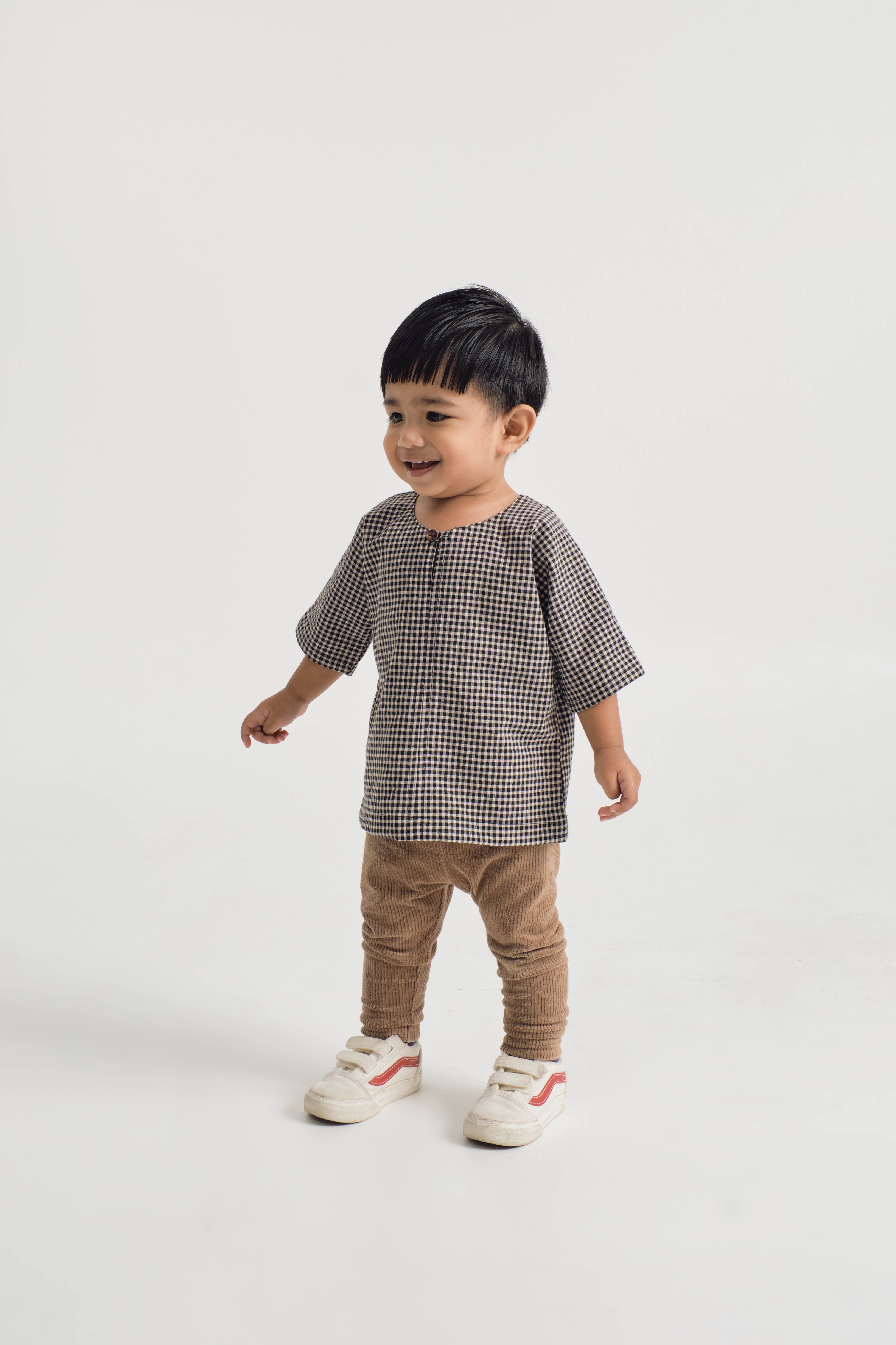 Jalenan Baby Boys Top - Plaid Black