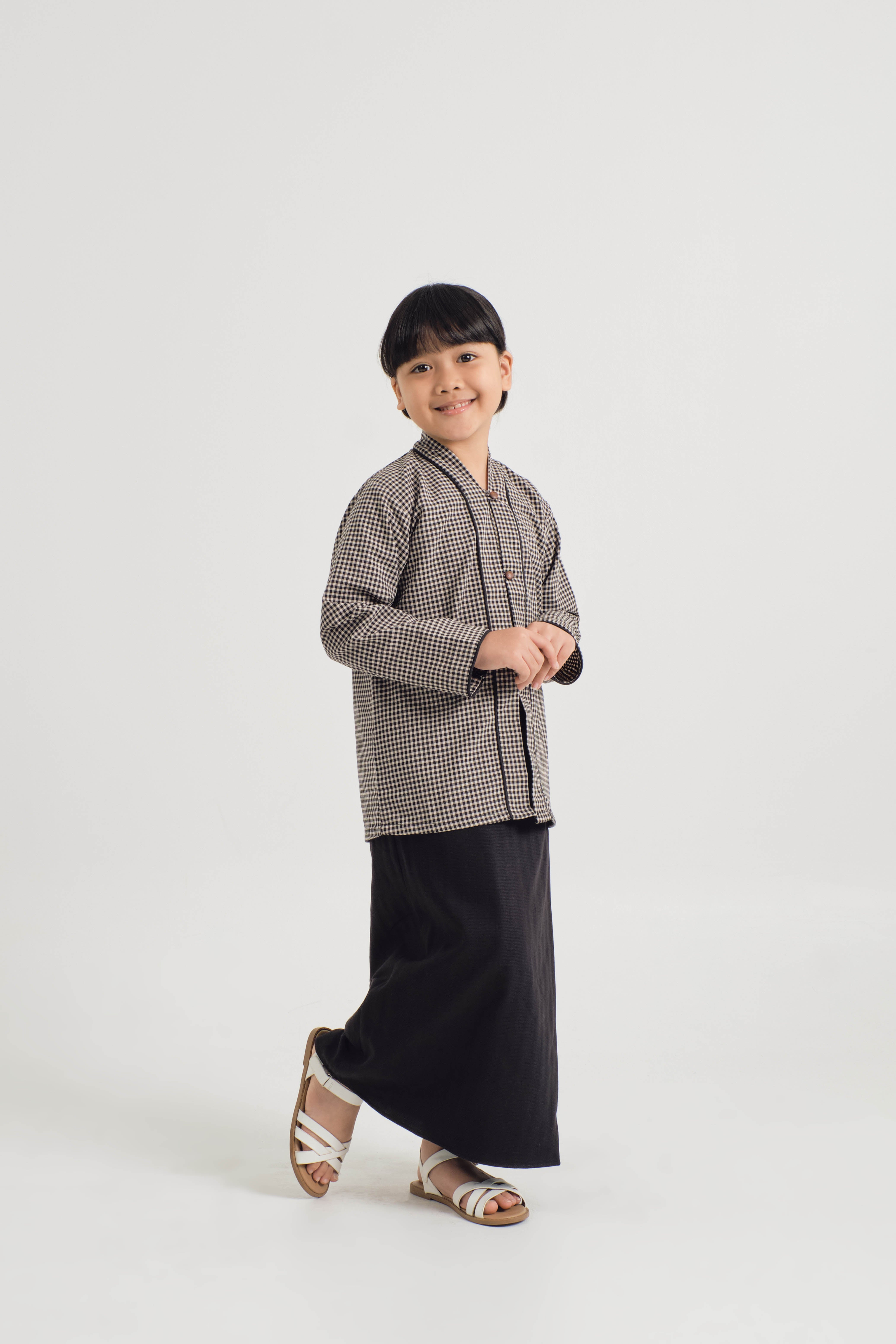 Jalenan Girls Kebaya - Plaid Black