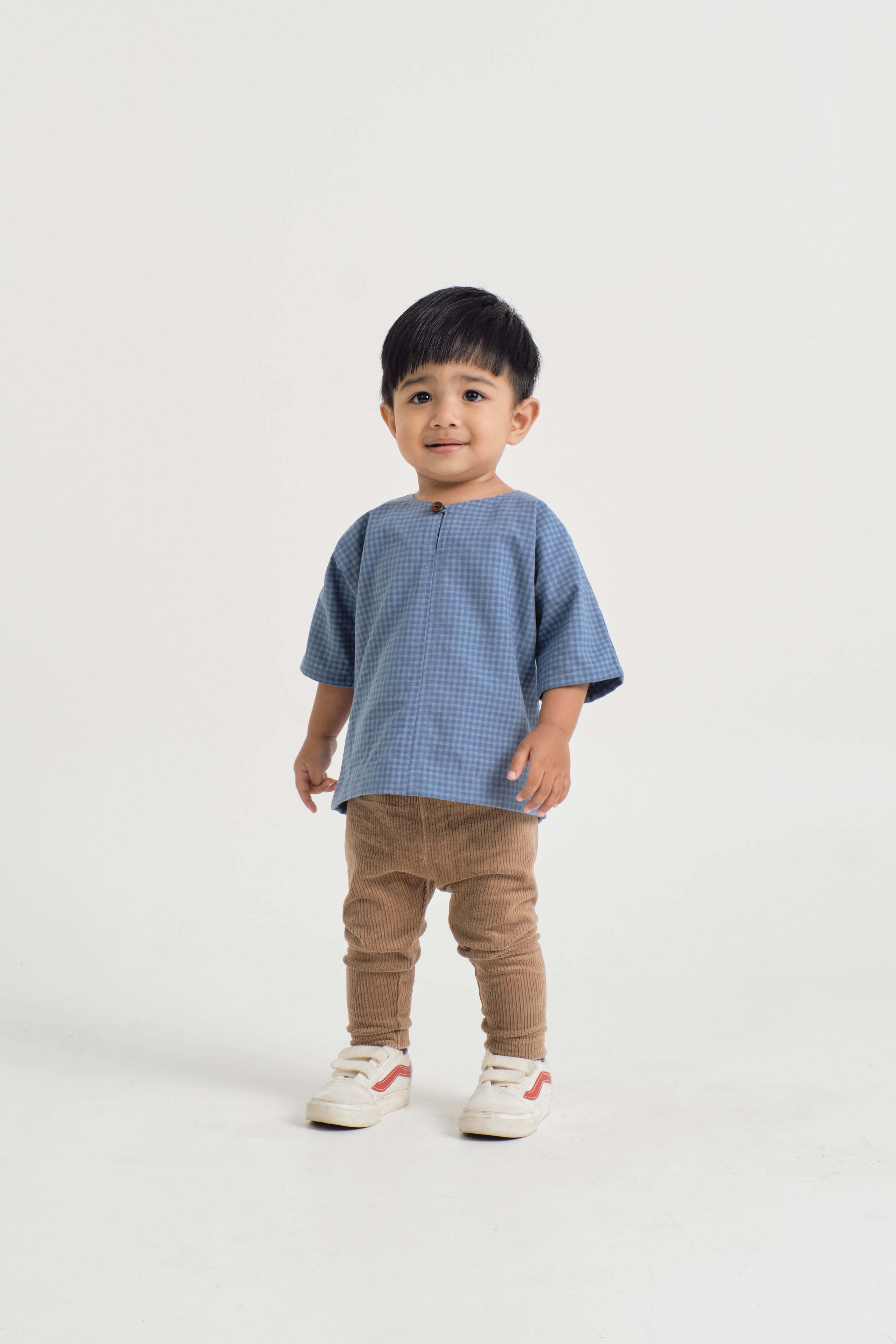 Jalenan Baby Boys Top - Plaid Blue