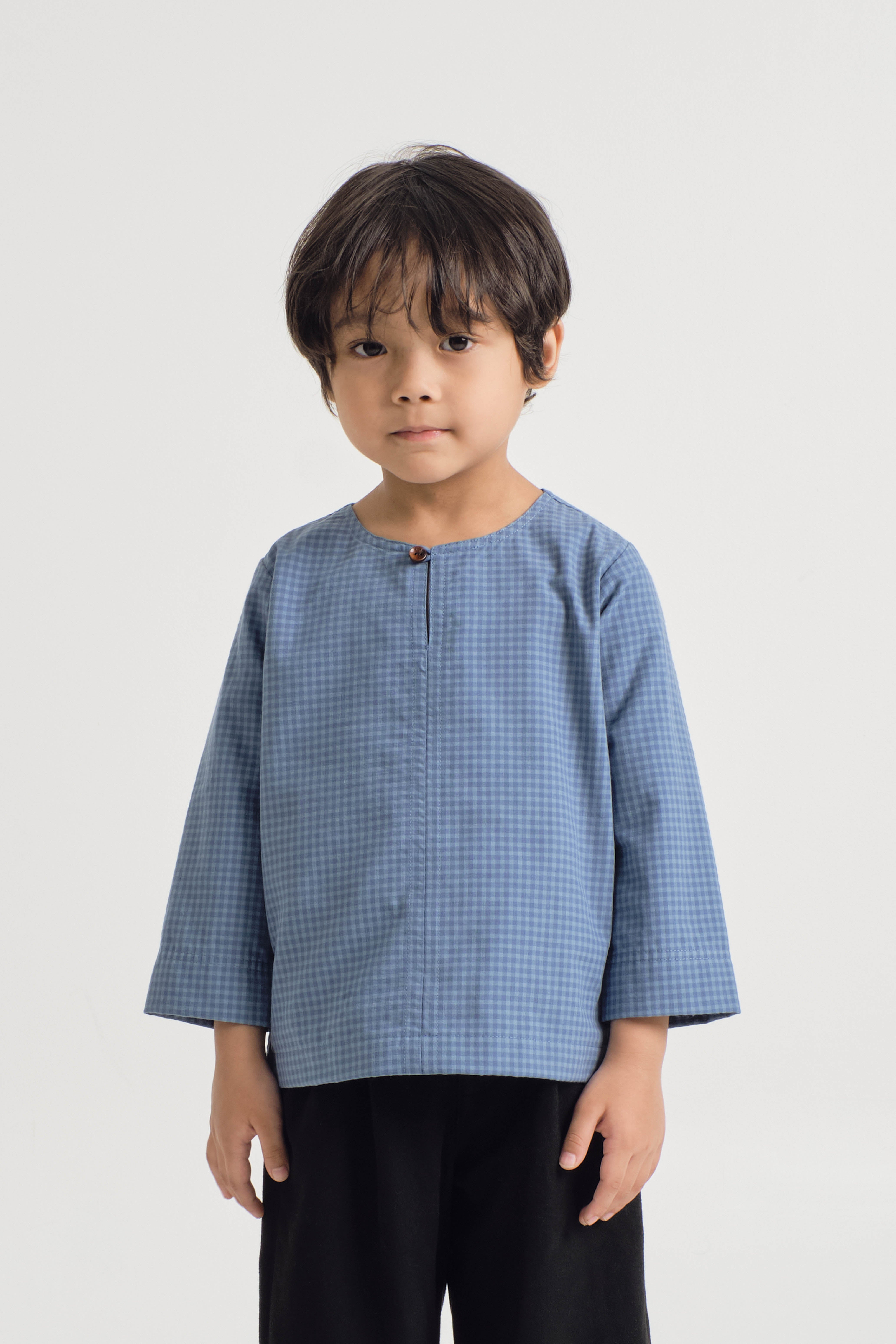 Jalenan Boys Top - Plaid Blue