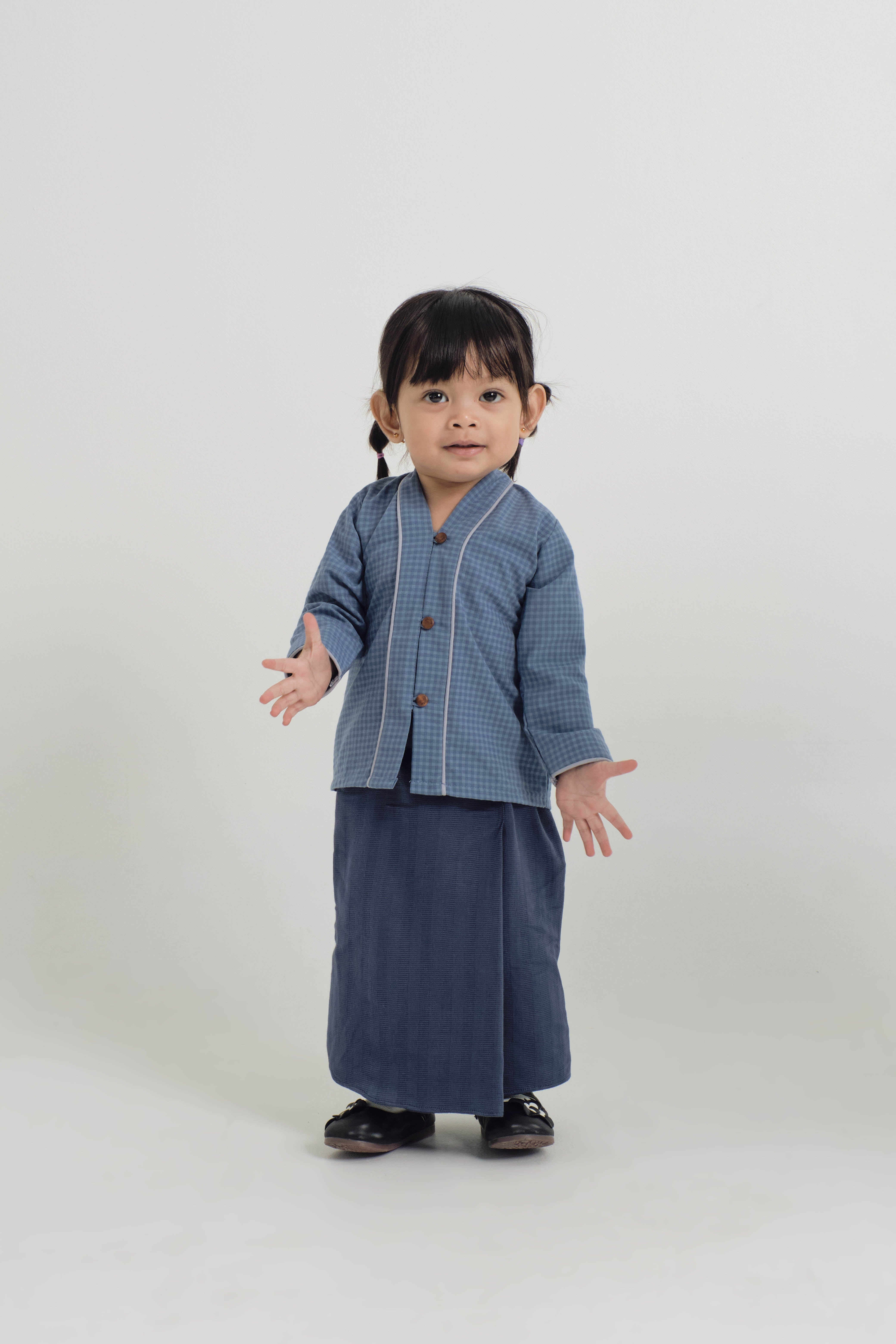 Jalenan Baby girls kebaya - Plaid Blue