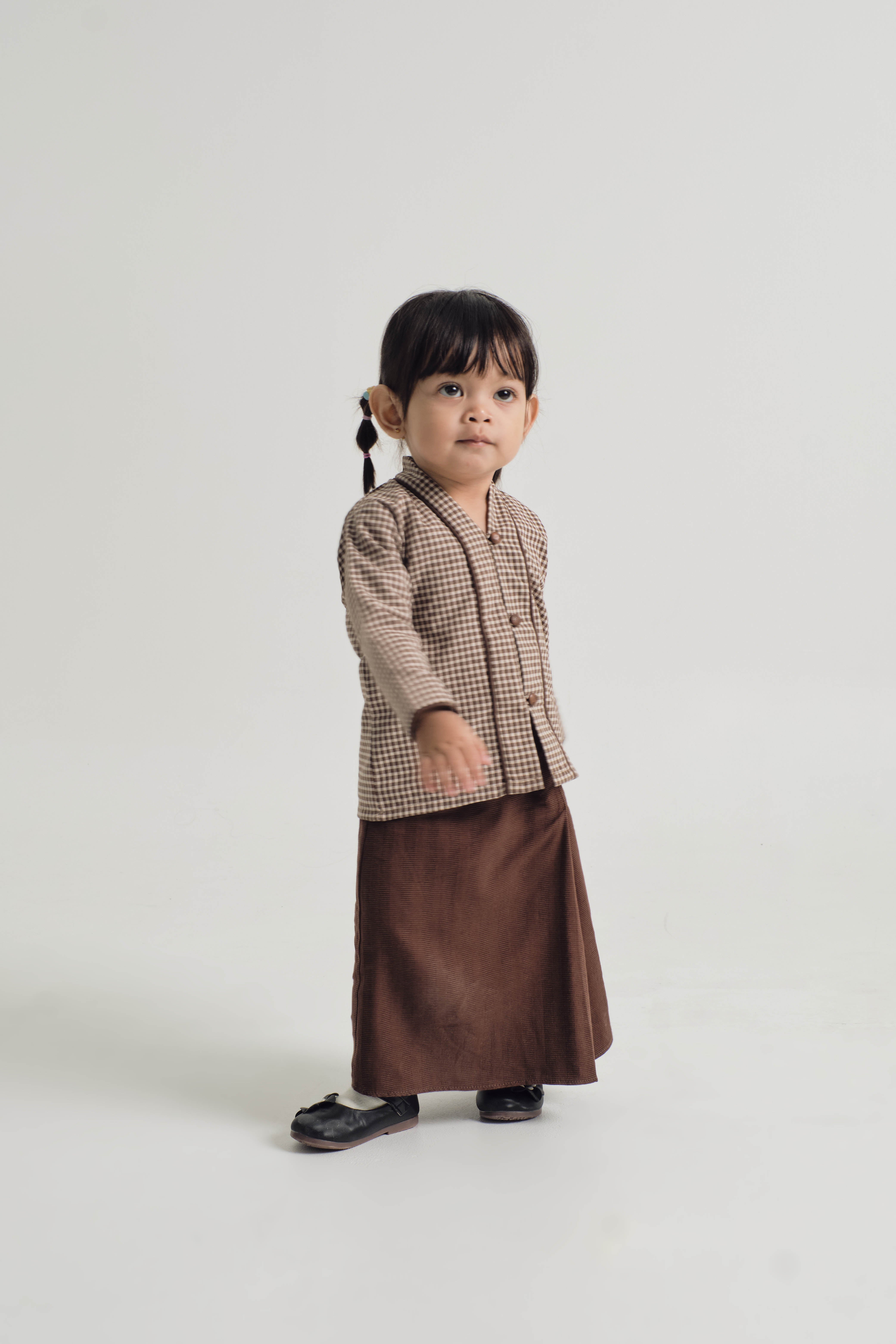 Jalenan Baby girls kebaya - Plaid Brown