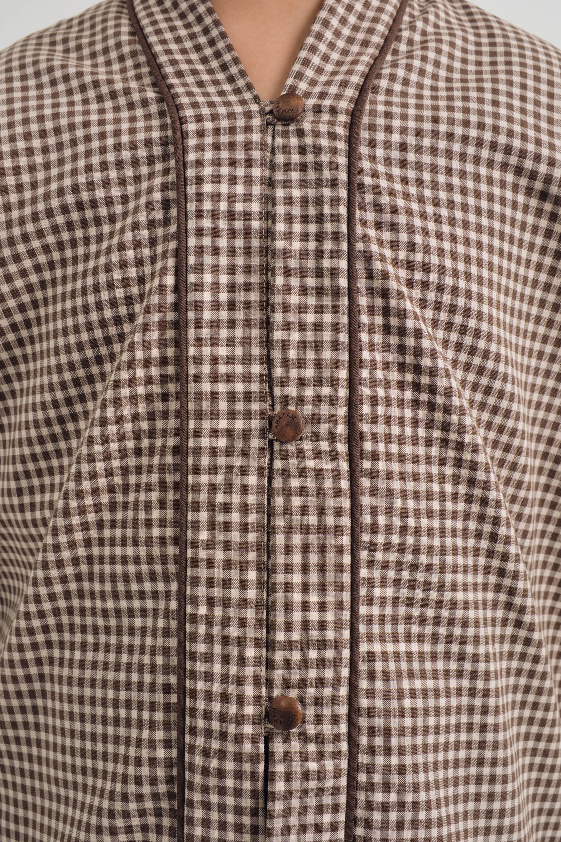 Jalenan Girls Kebaya - Plaid Brown