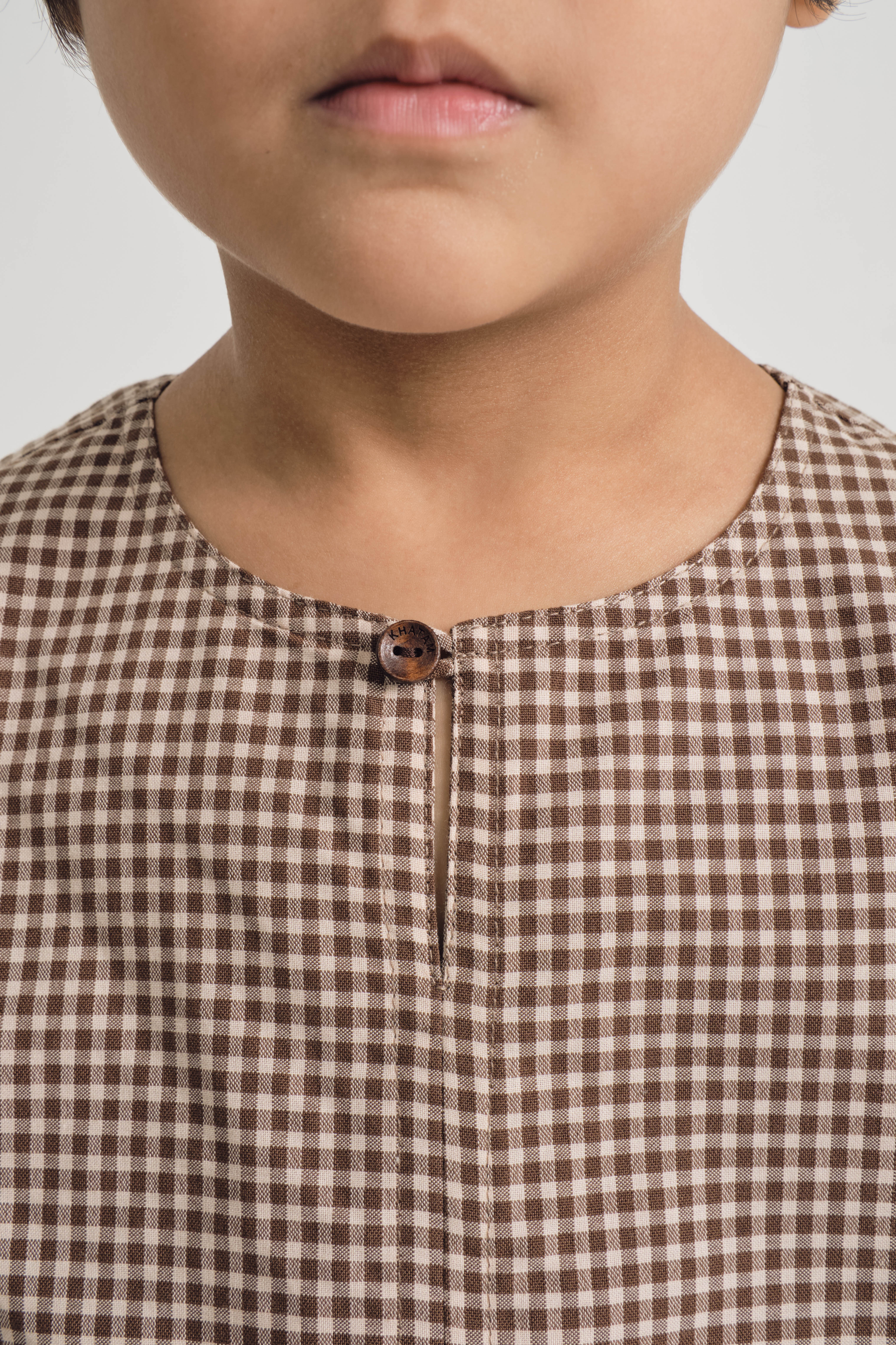 Jalenan Boys Top - Plaid Brown