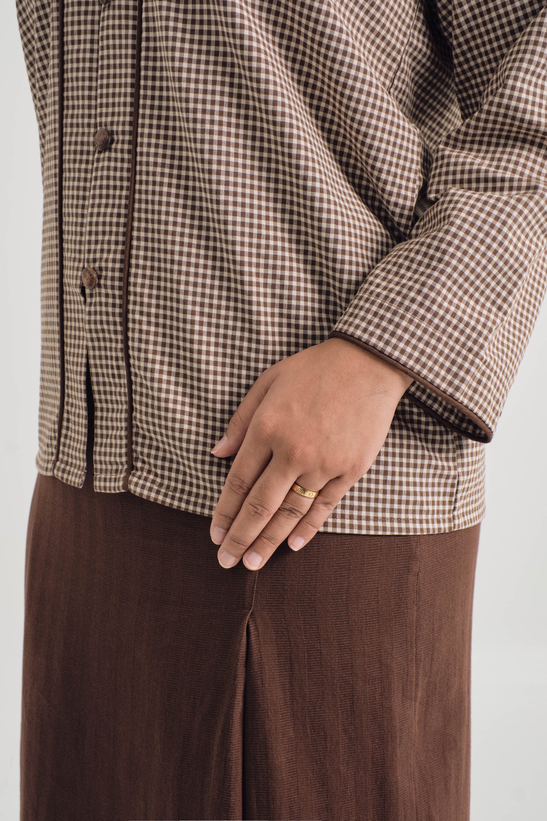 Jalenan Women Kebaya - Plaid Brown